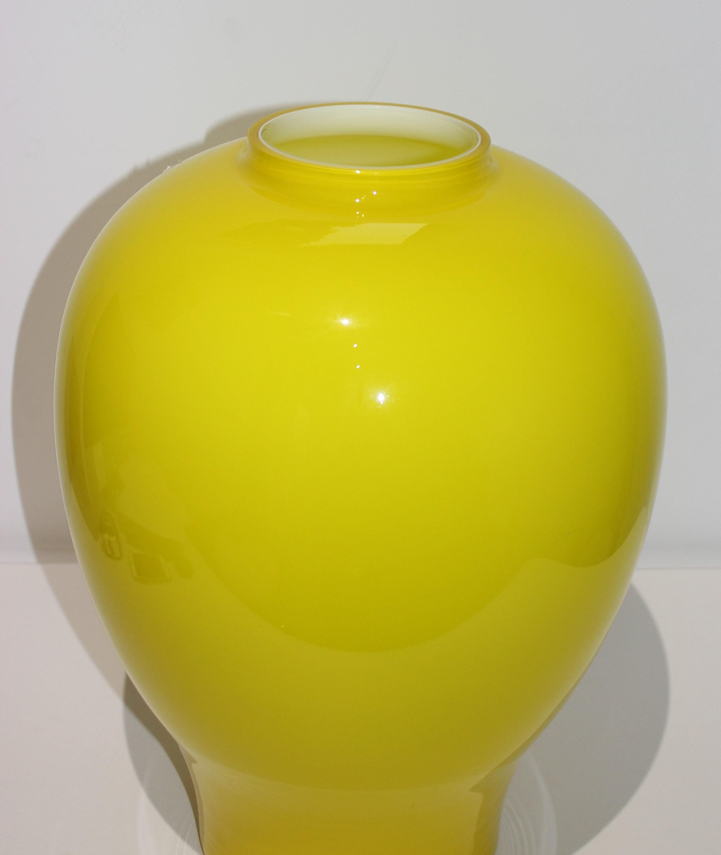 Modern Yellow Vetri Murano Glass Vase