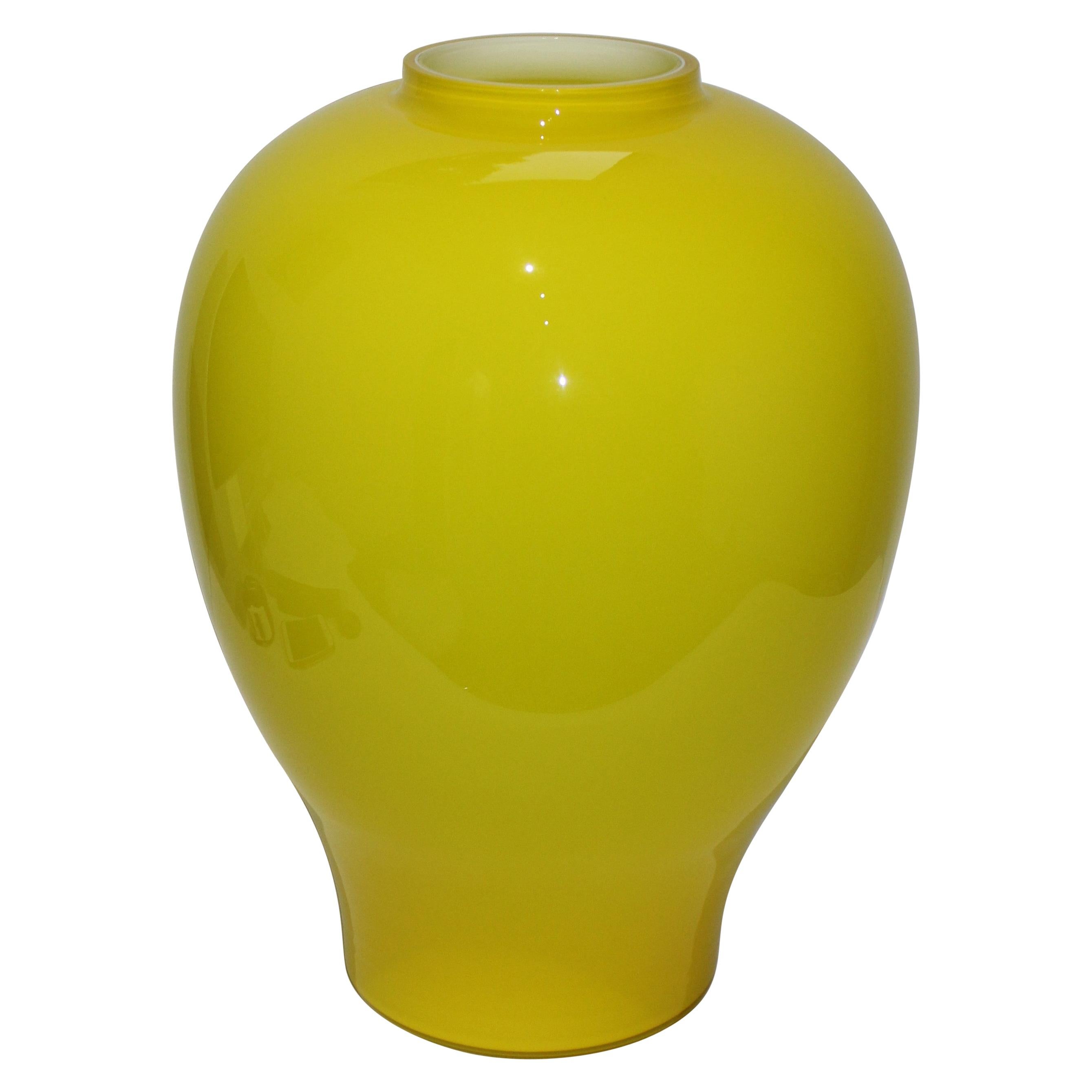 Yellow Vetri Murano Glass Vase