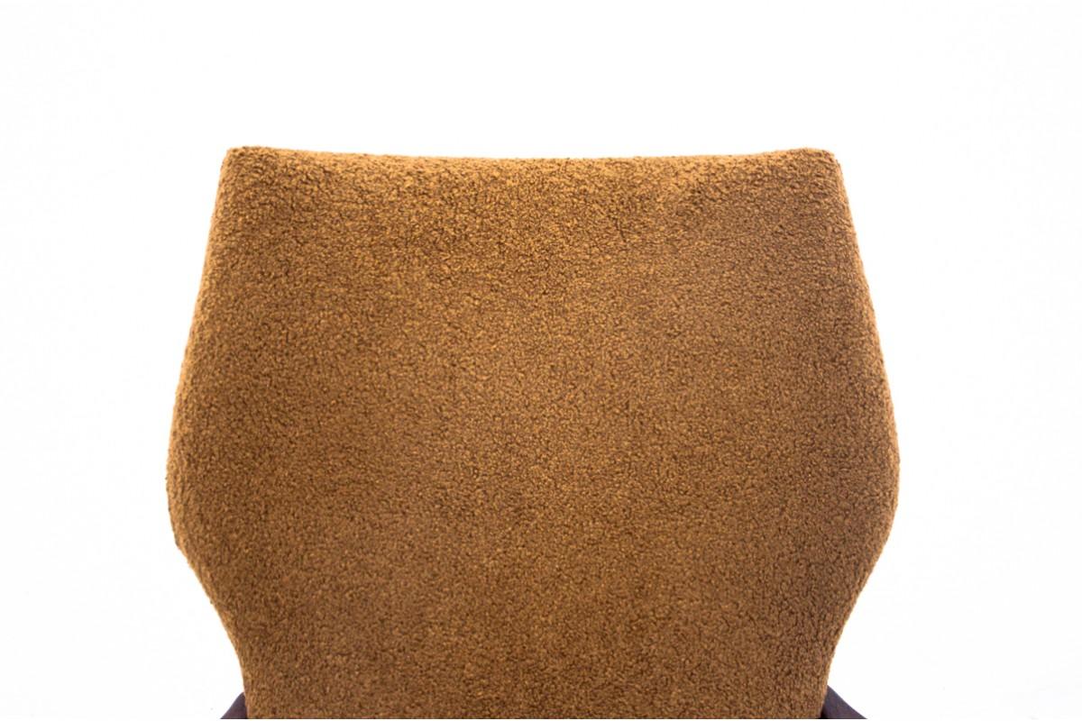 Mid-20th Century Yellow vintage armchair in bouclé fabric, Denmark, 1960s. For Sale
