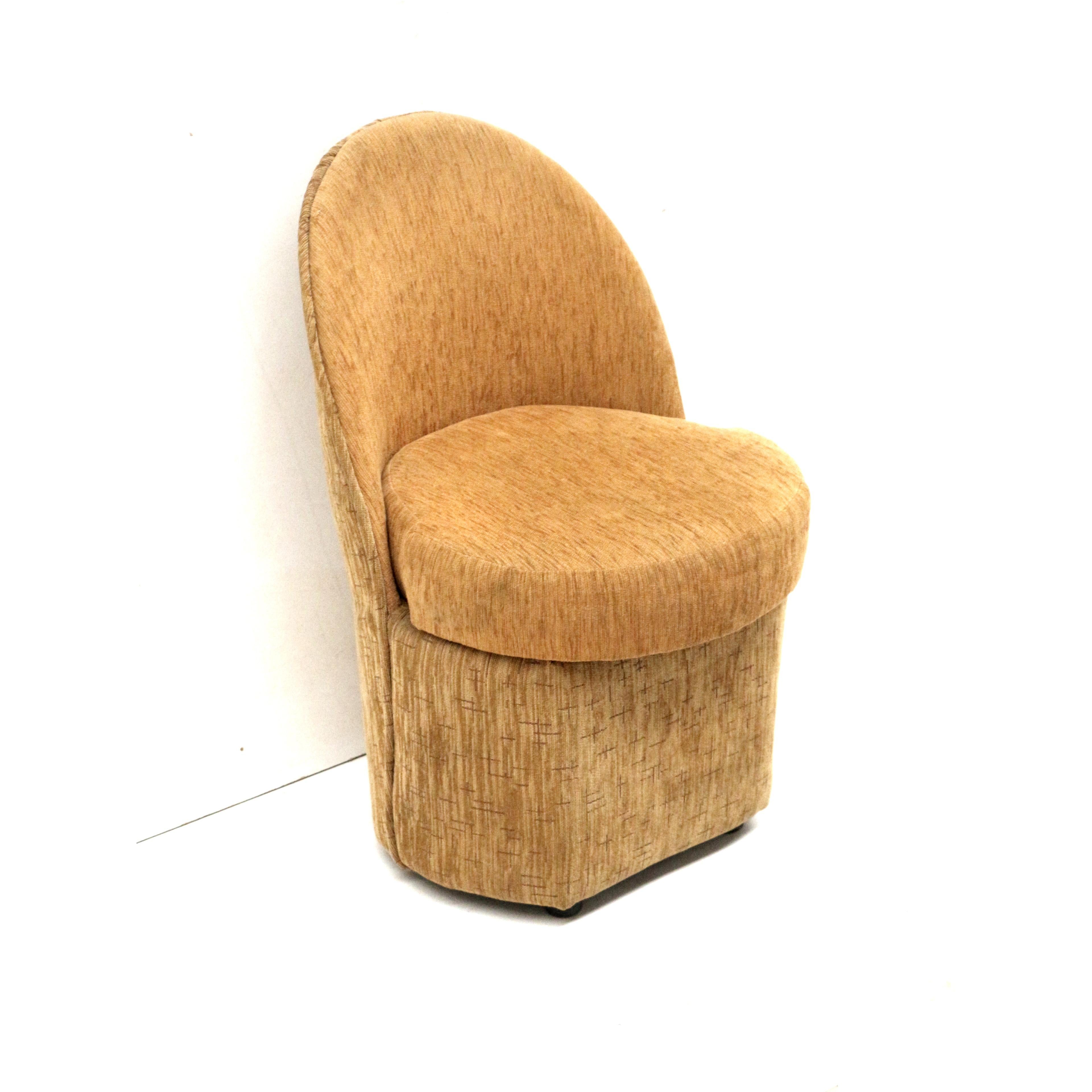 Mid-20th Century Yellow vintage armchair with storage space made in the 70s For Sale