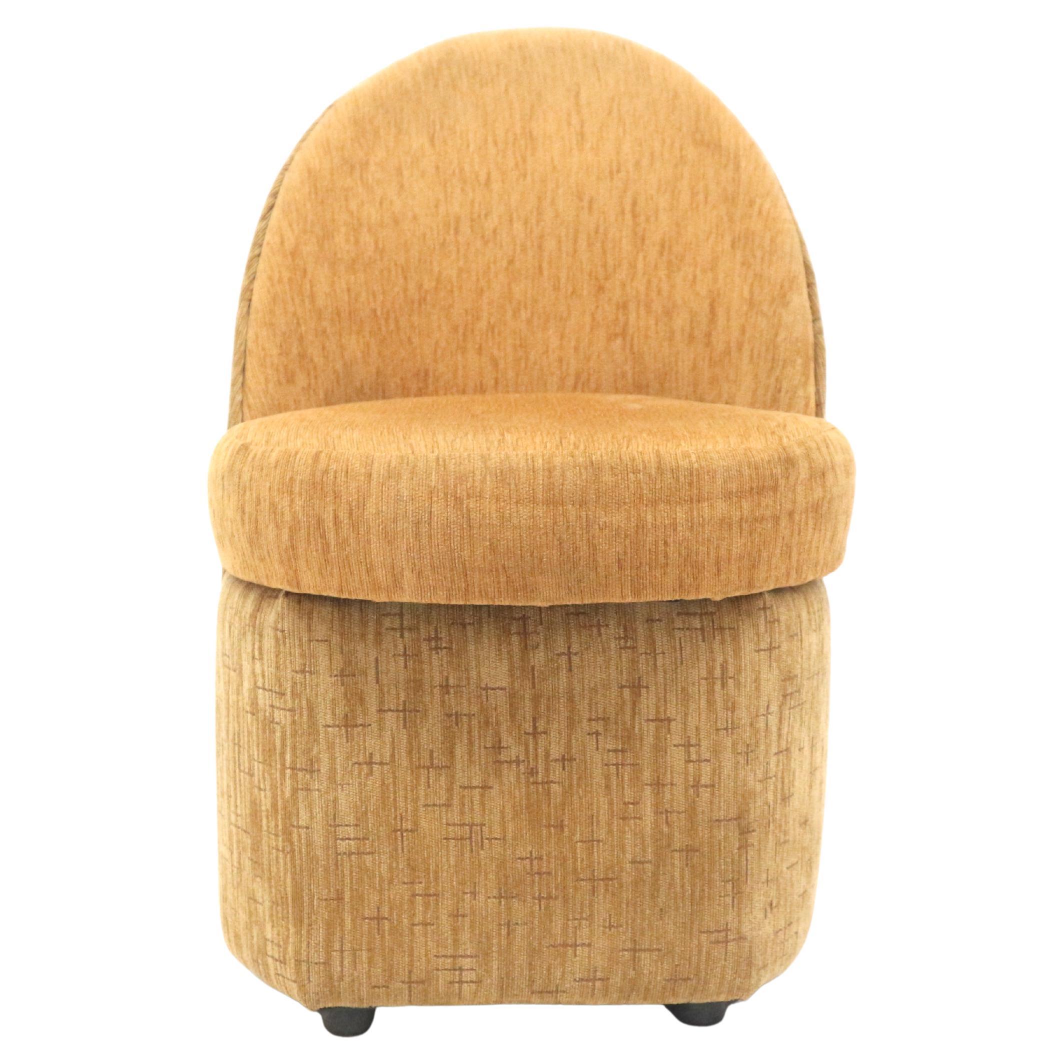 Yellow vintage armchair with storage space made in the 70s For Sale