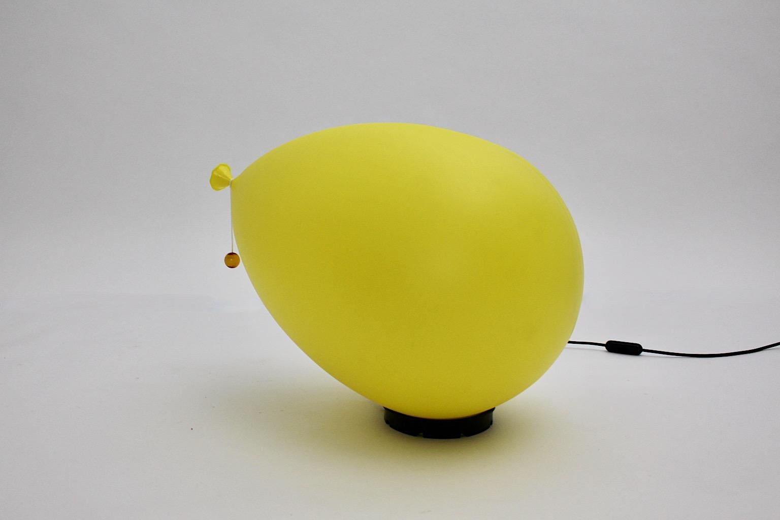 Modern Yellow Vintage Balloon Flush Mount Sconce Table Lamp Yves Christin 1980s Italy