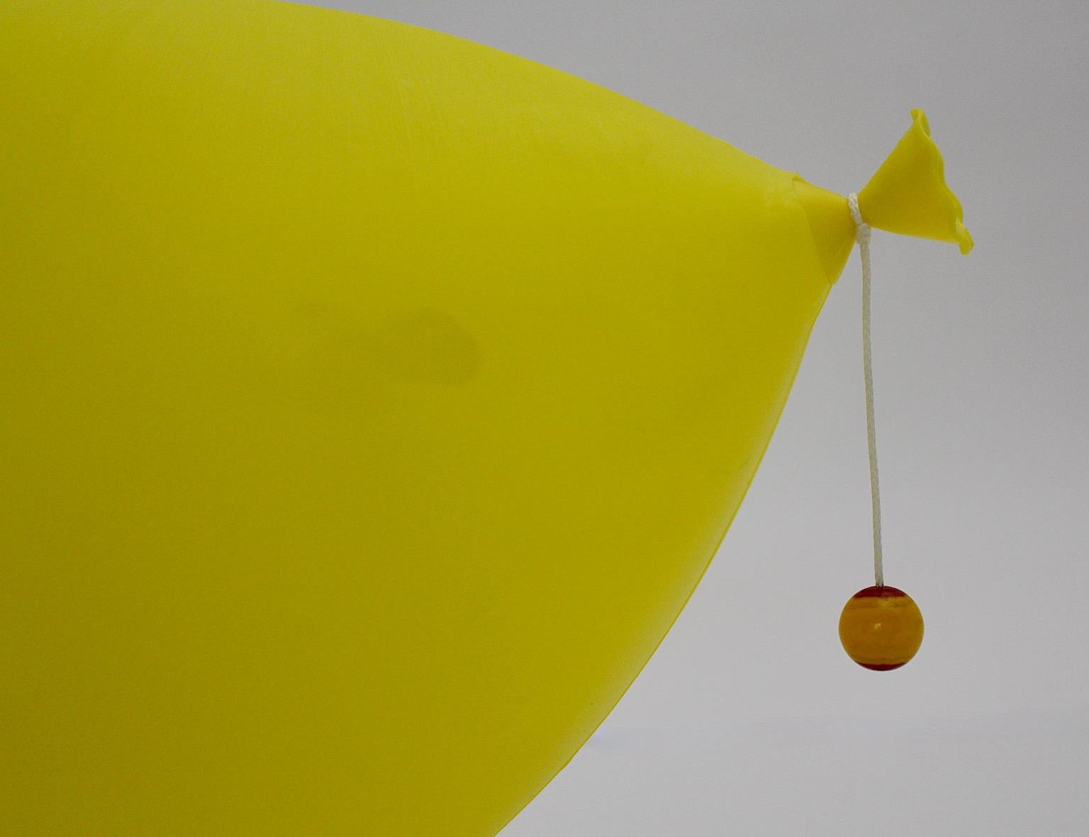 Yellow Vintage Balloon Flush Mount Sconce Table Lamp Yves Christin 1980s Italy 1