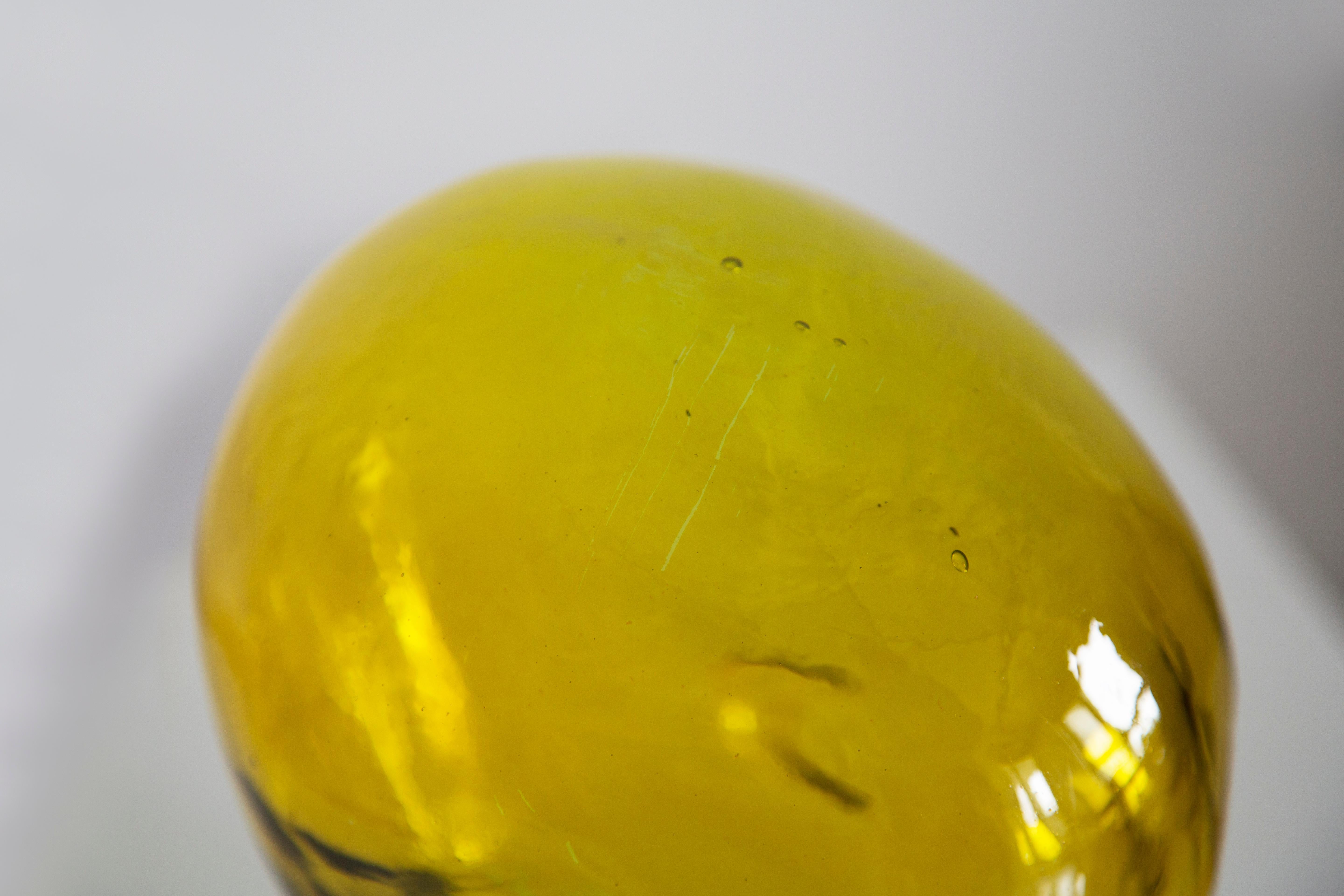 Yellow Vintage Decorative Mannequin Glass Head Sculpture, 1970s, Germany For Sale 6