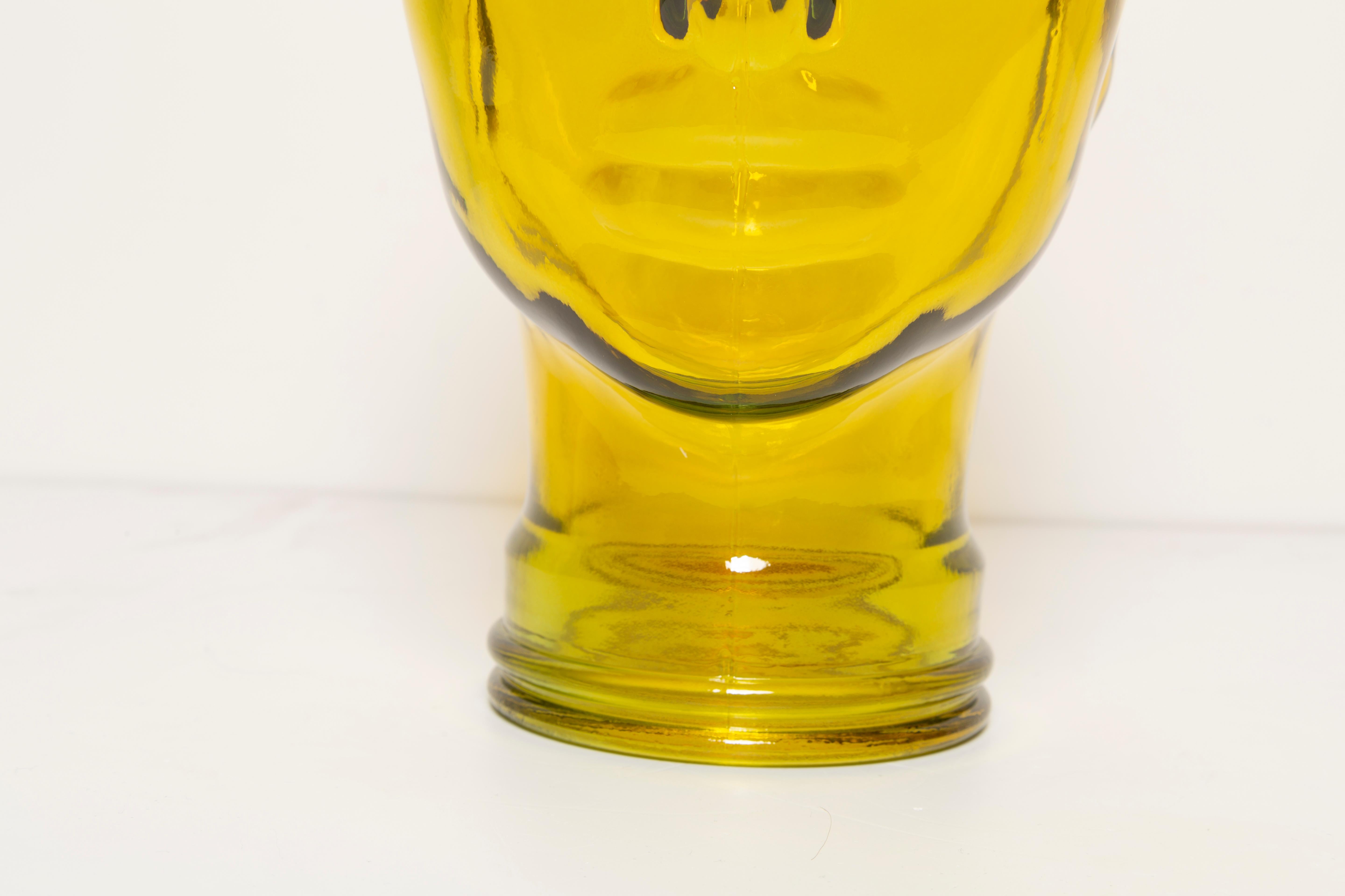 Yellow Vintage Decorative Mannequin Glass Head Sculpture, 1970s, Germany 9