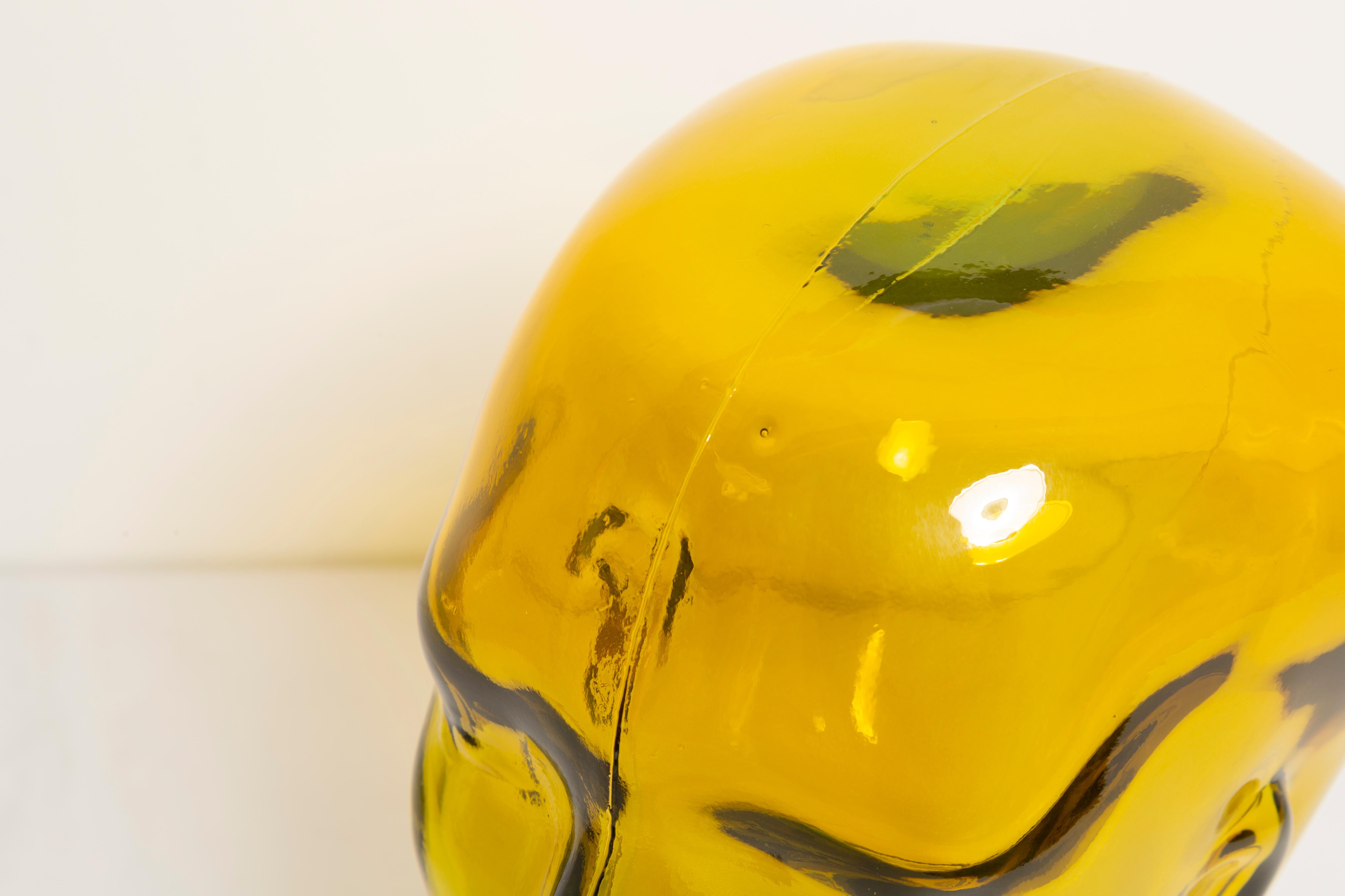 Yellow Vintage Decorative Mannequin Glass Head Sculpture, 1970s, Germany 10