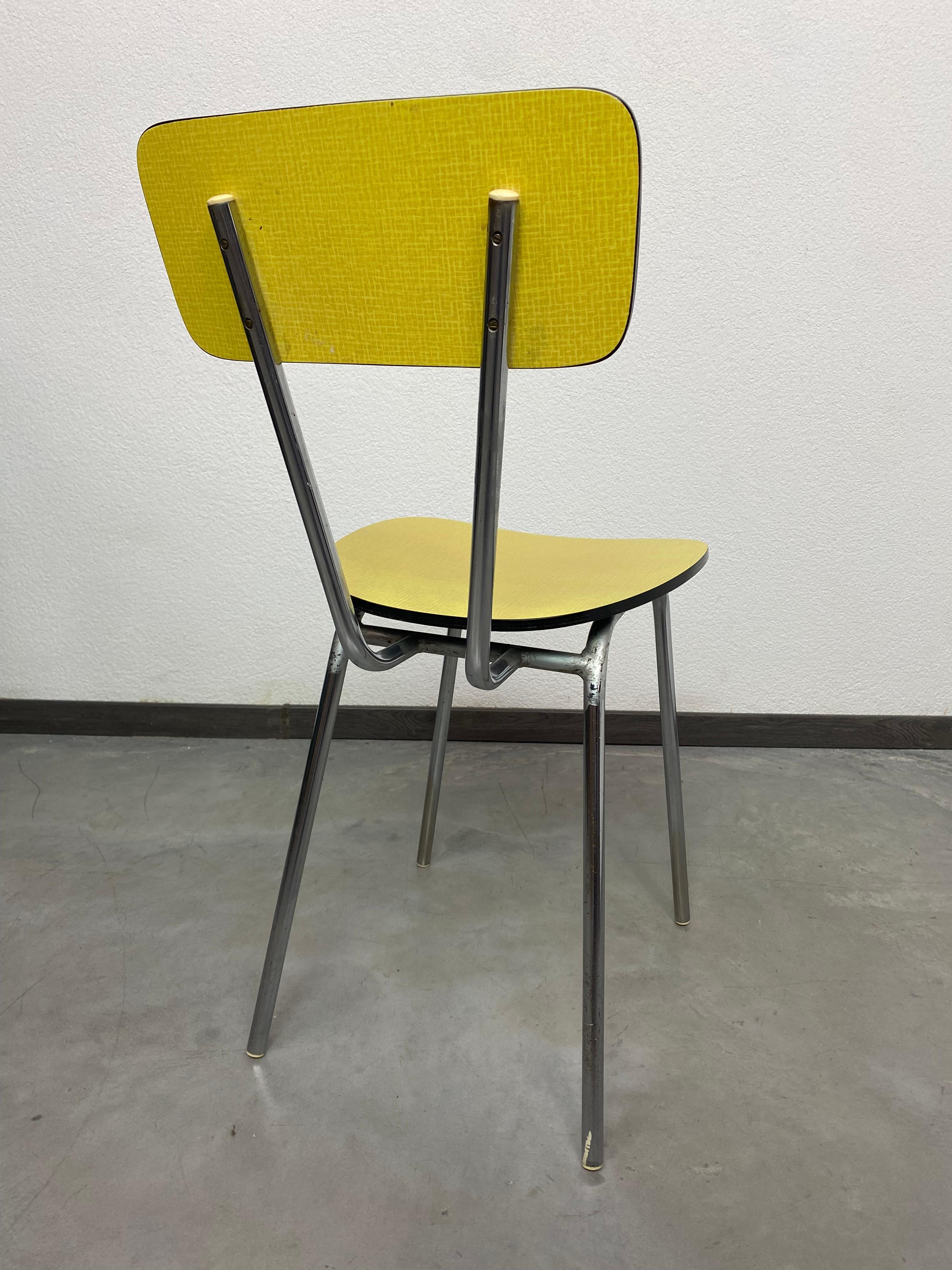 Yellow vintage dining chair For Sale 1