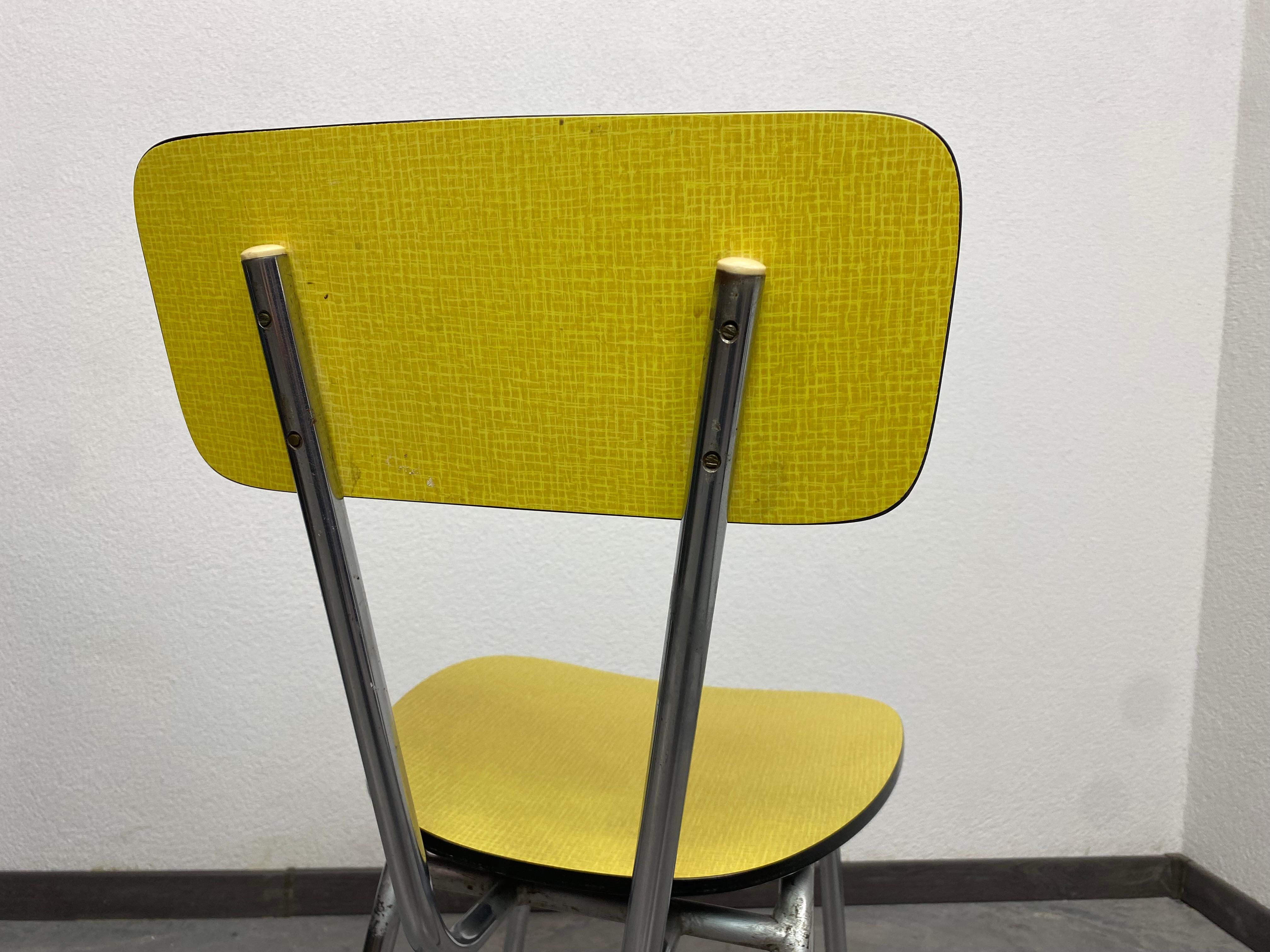 Yellow vintage dining chair For Sale 2