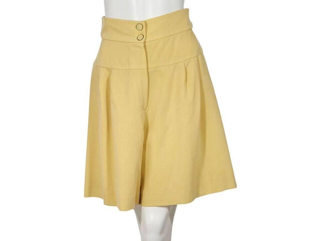Beige Yellow Vintage Karl Lagerfeld Culotte Shorts Suit Set