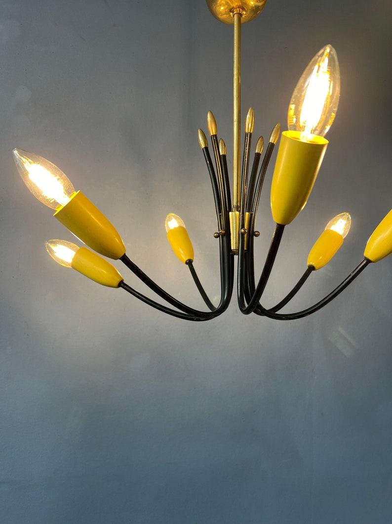 XX secolo Lampada a sospensione a ragno vintage gialla, anni '70 in vendita