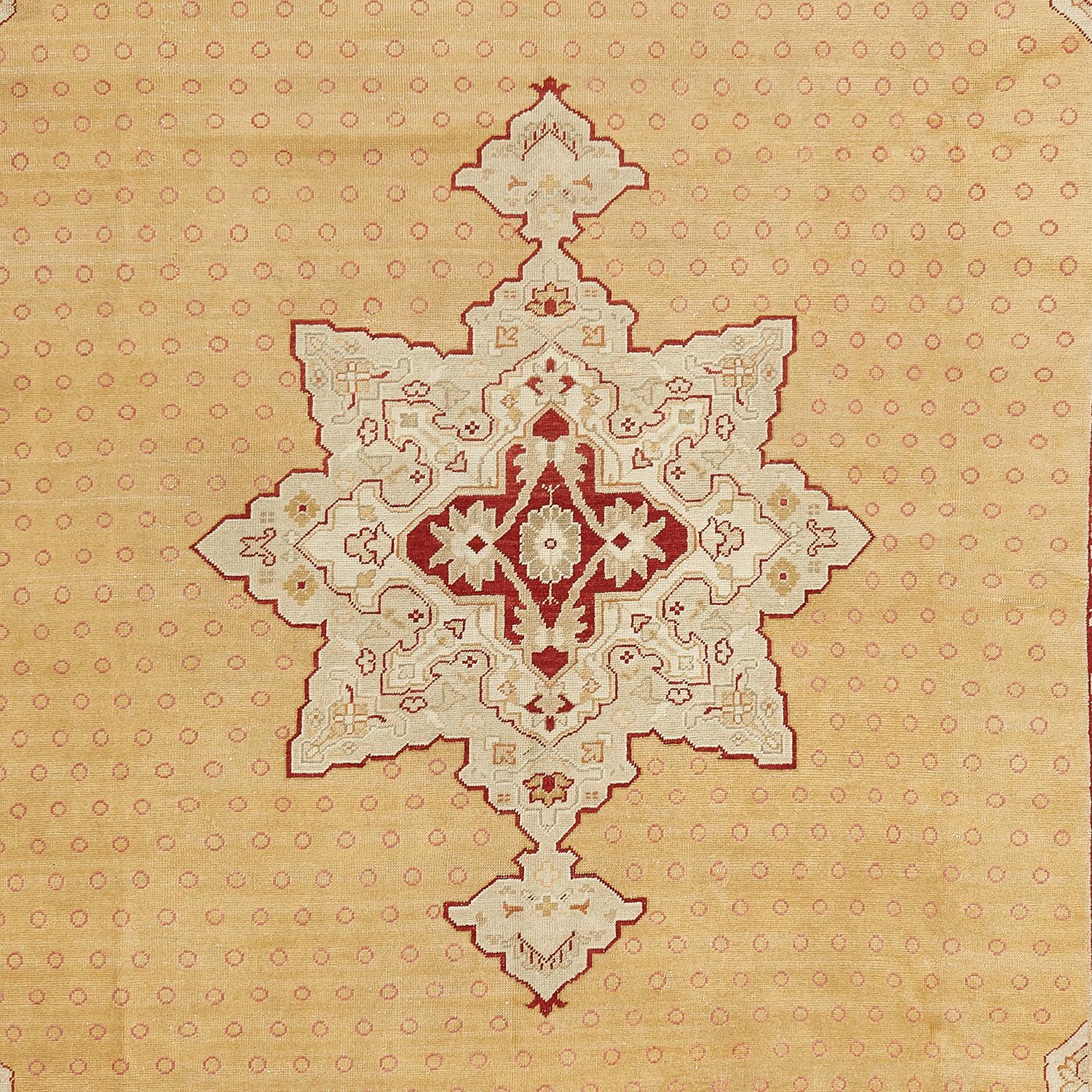 abc carpet Yellow Vintage Turkish Oushak Wool Rug - 9'9