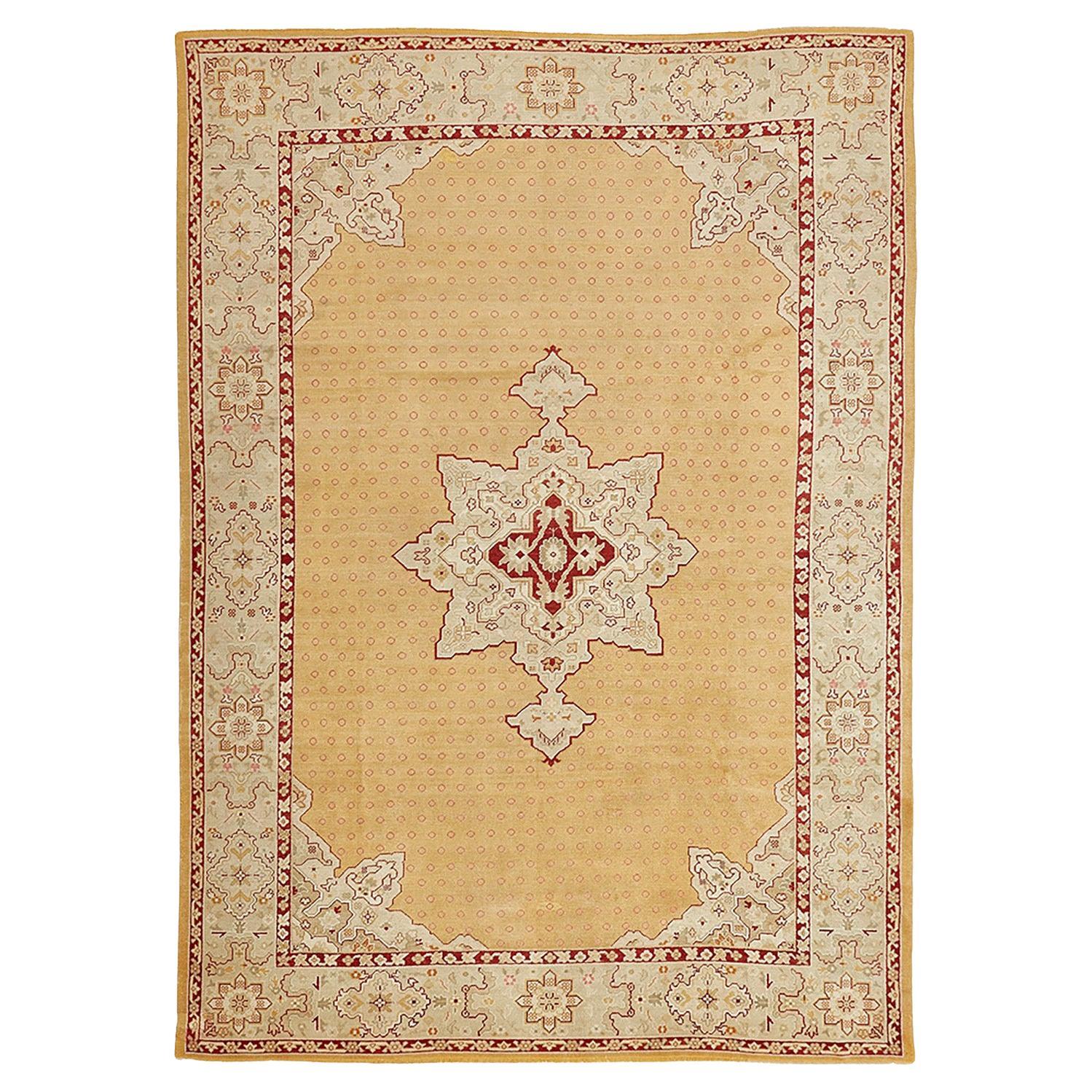 abc carpet Yellow Vintage Turkish Oushak Wool Rug - 9'9" x 13'9"