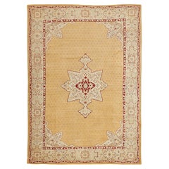 abc carpet Yellow Antique Turkish Oushak Wool Rug - 9'9" x 13'9"