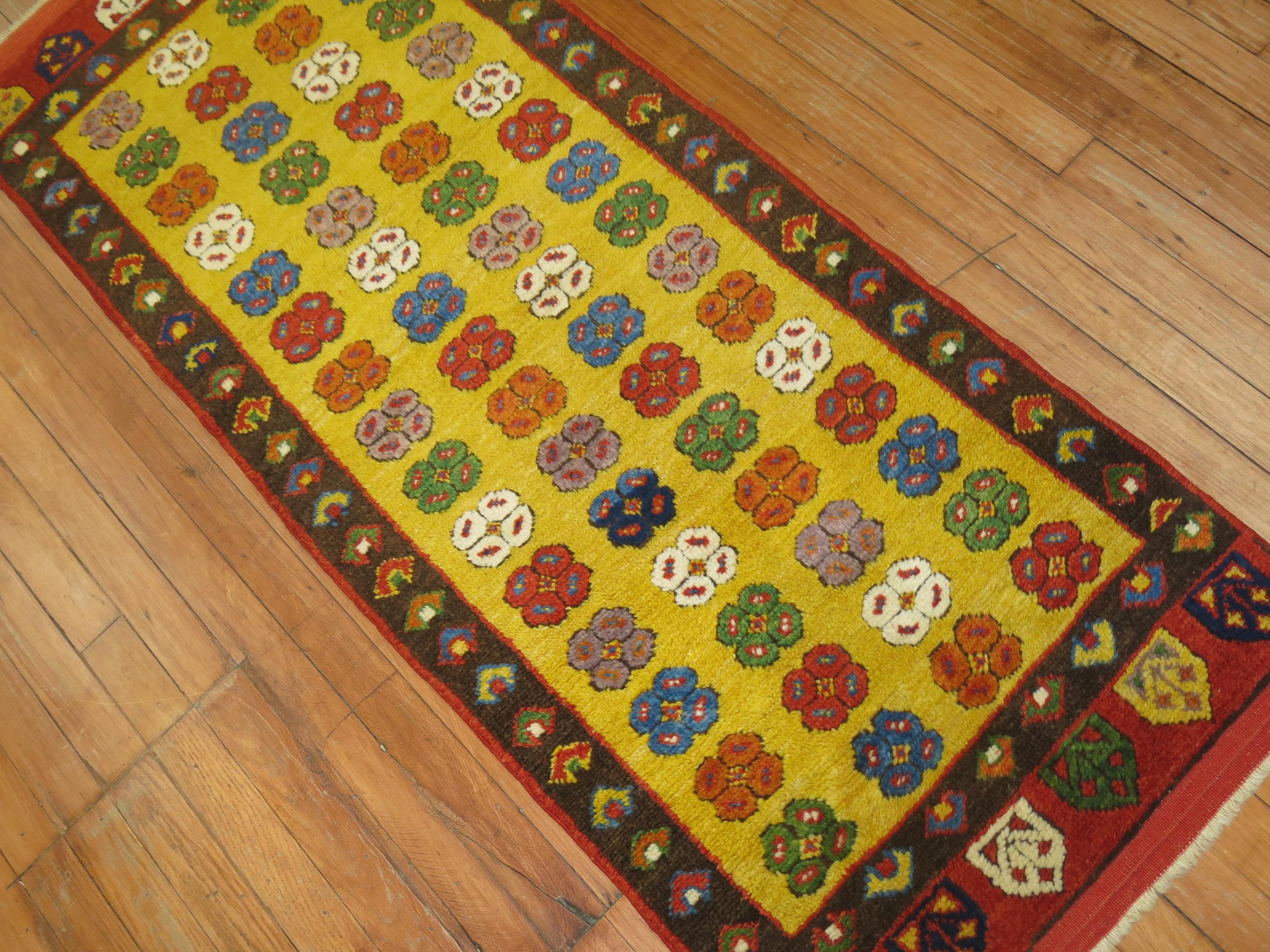 Yellow Vintage Turkish Runner 2