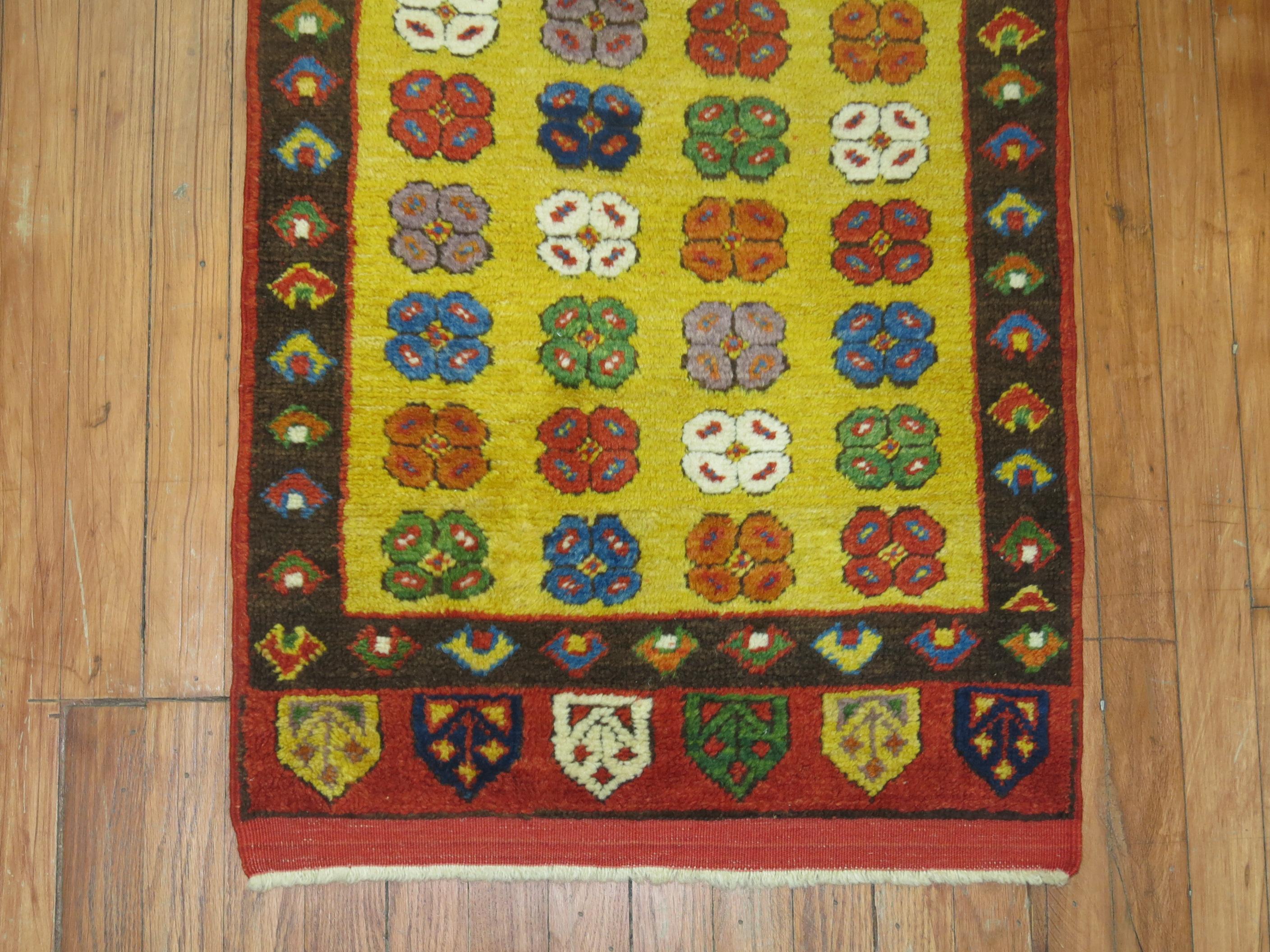 Bohemian Yellow Vintage Turkish Runner