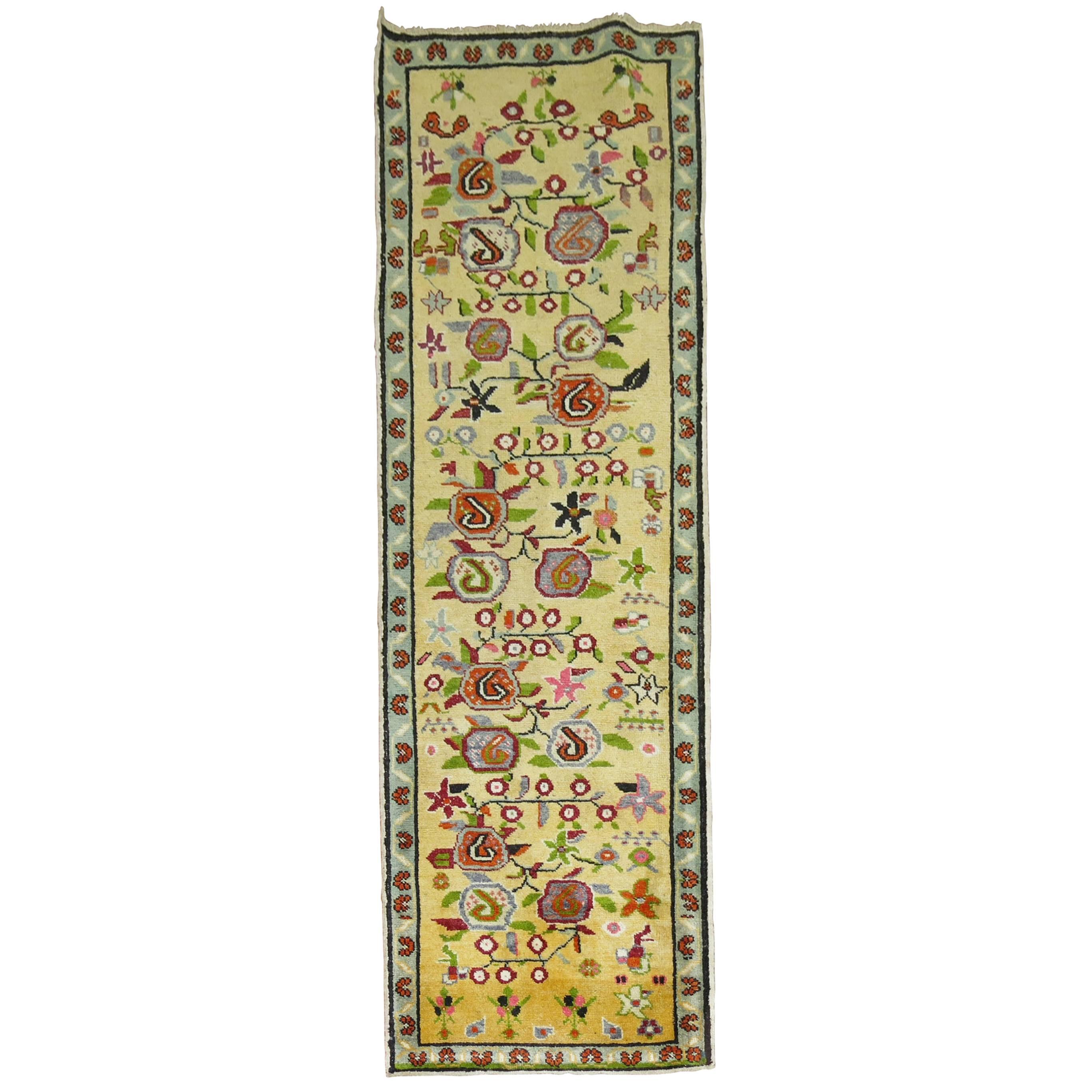 Yellow Vintage Turkish Runner