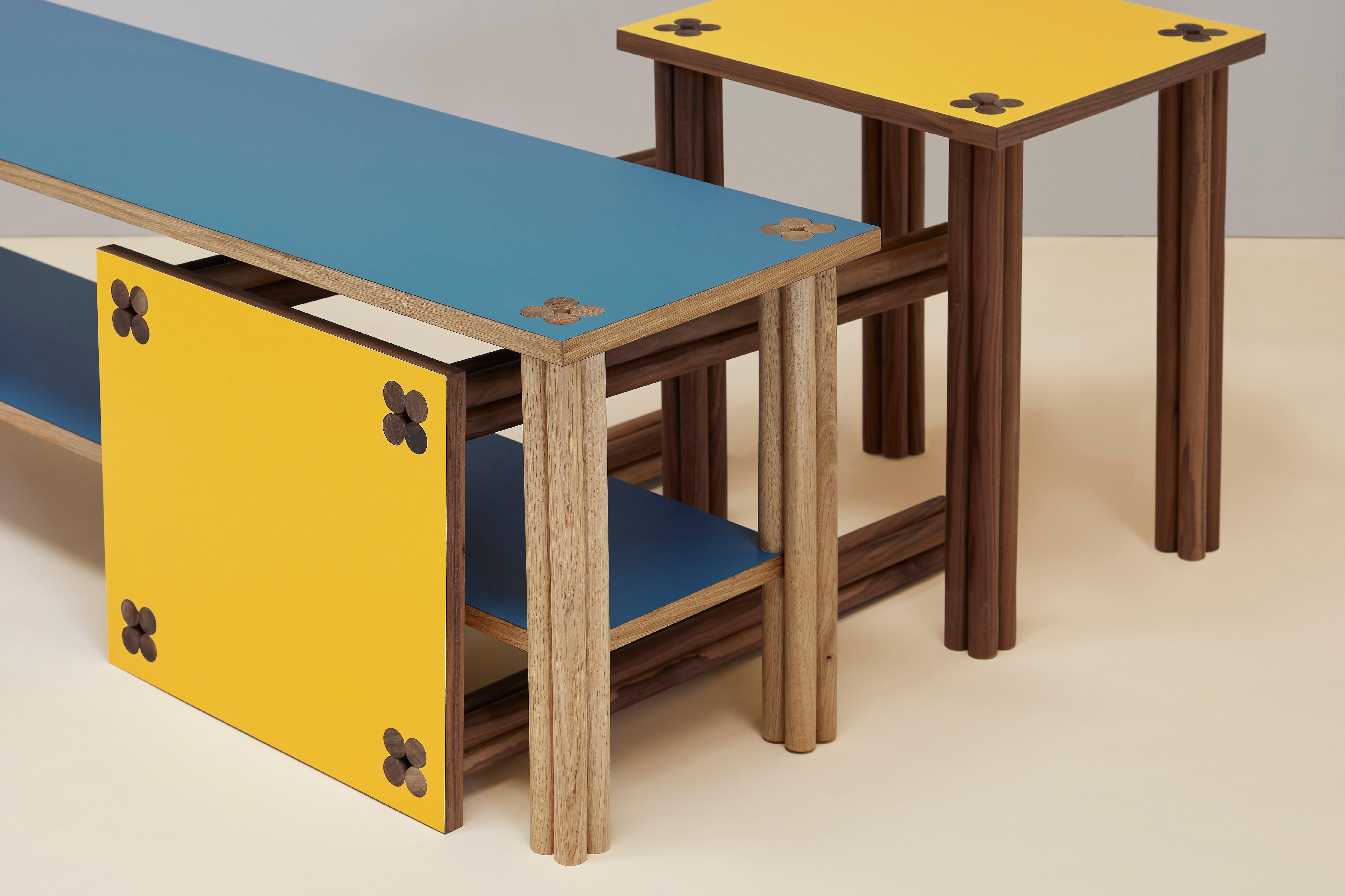 Yellow & Walnut Hana Side Table In New Condition For Sale In London, GB