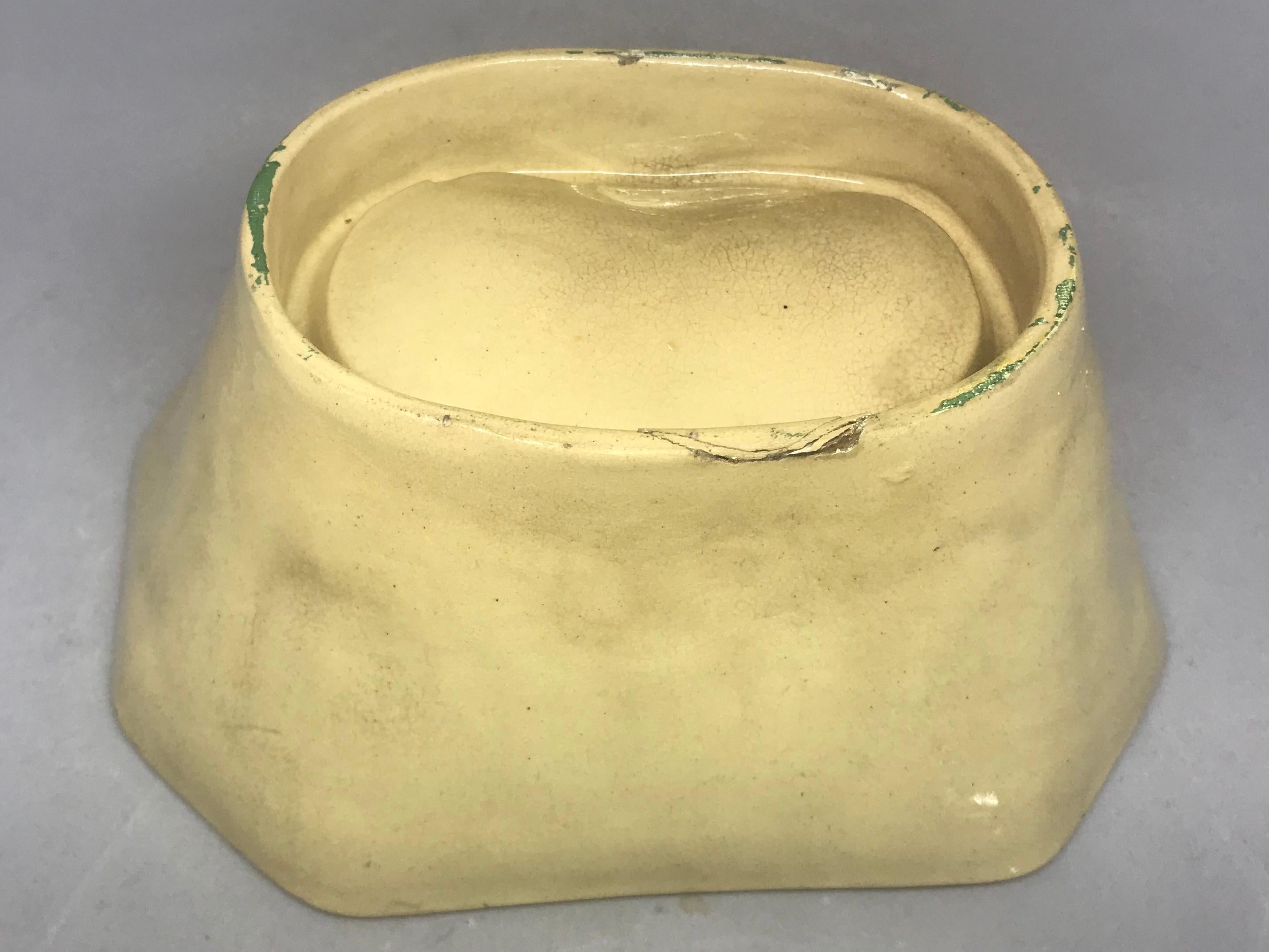 Ceramic Yellow Ware Wheat Sheaves Jelly Pudding Mould