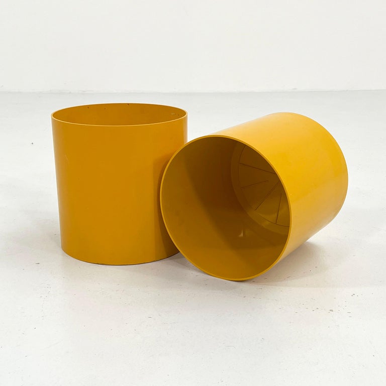 Yellow Waste Paper Bin Model 4660 by Gino Colombini for Kartell, 1970s