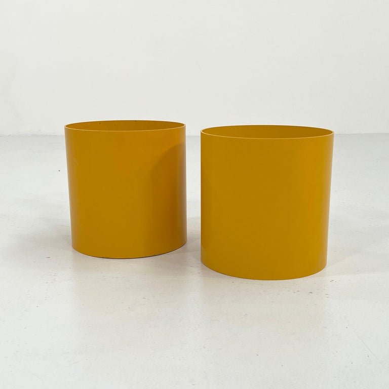 Yellow Waste Paper Bin Model 4660 by Gino Colombini for Kartell, 1970s at 1stDibs