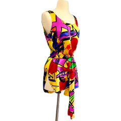 Flora Kung Pop Art Mini Silk Dress