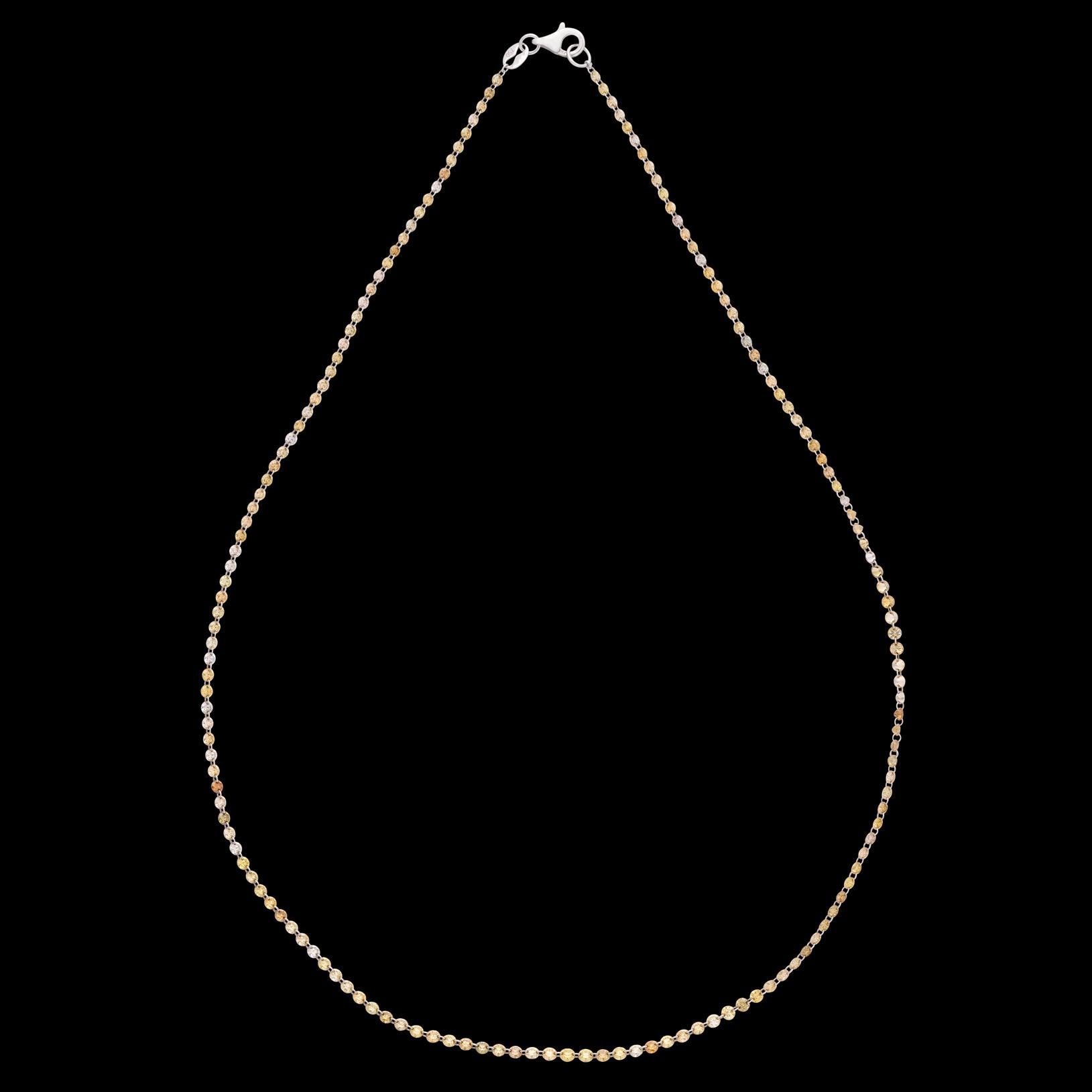 Yellow, White & Champagne 18kt Diamond Necklace For Sale 1