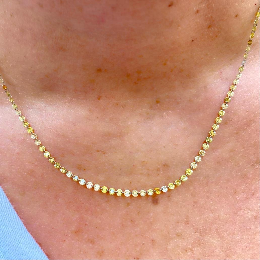 Yellow, White & Champagne 18kt Diamond Necklace For Sale 2