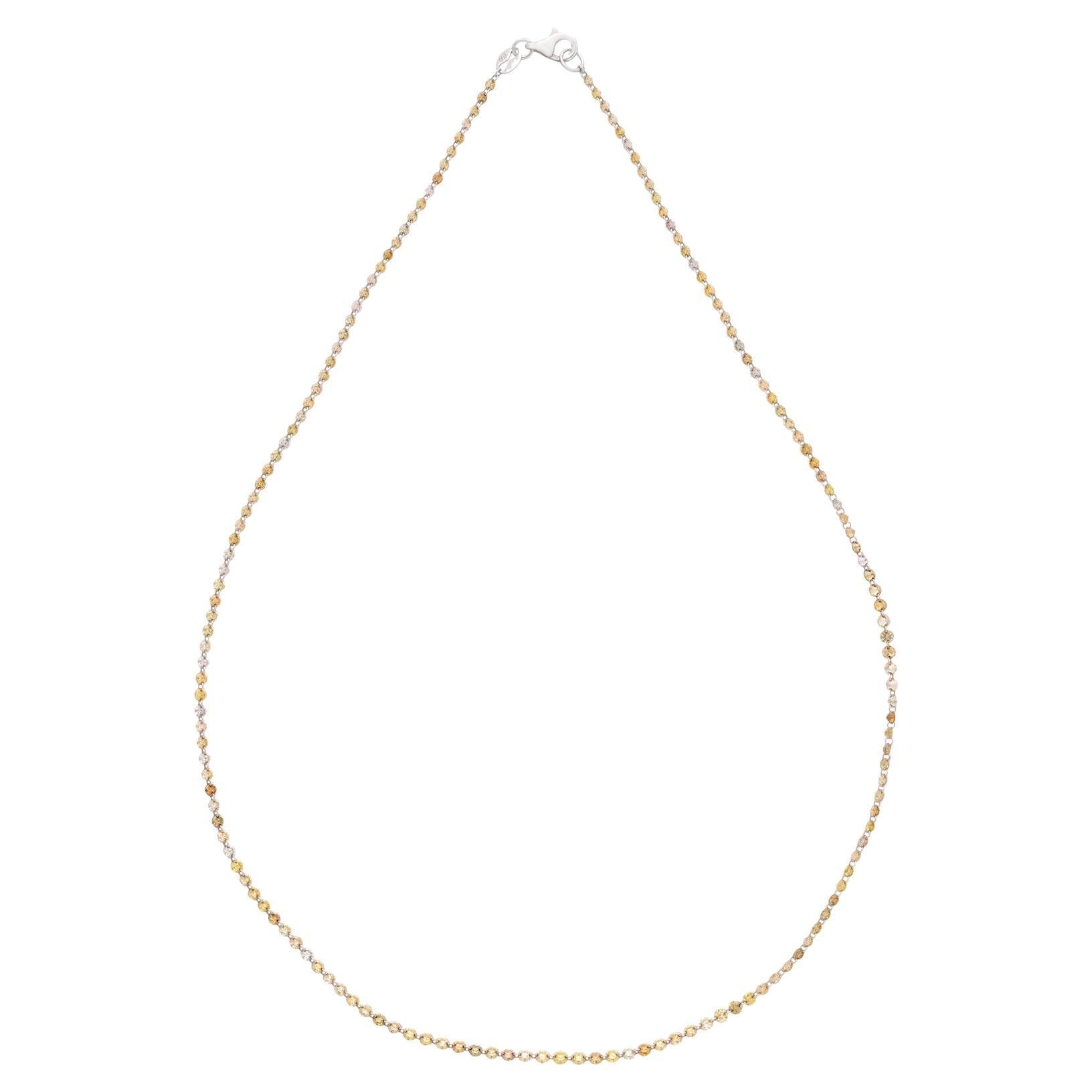 Yellow, White & Champagne 18kt Diamond Necklace