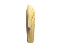Yellow & White Courreges Printed Jacket & Dress Set Designer Size 0