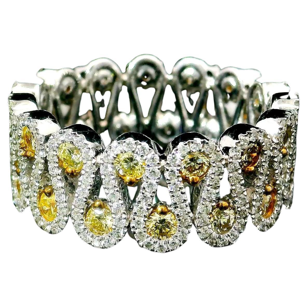 Yellow & White Diamond Eternity Diamond Ring
