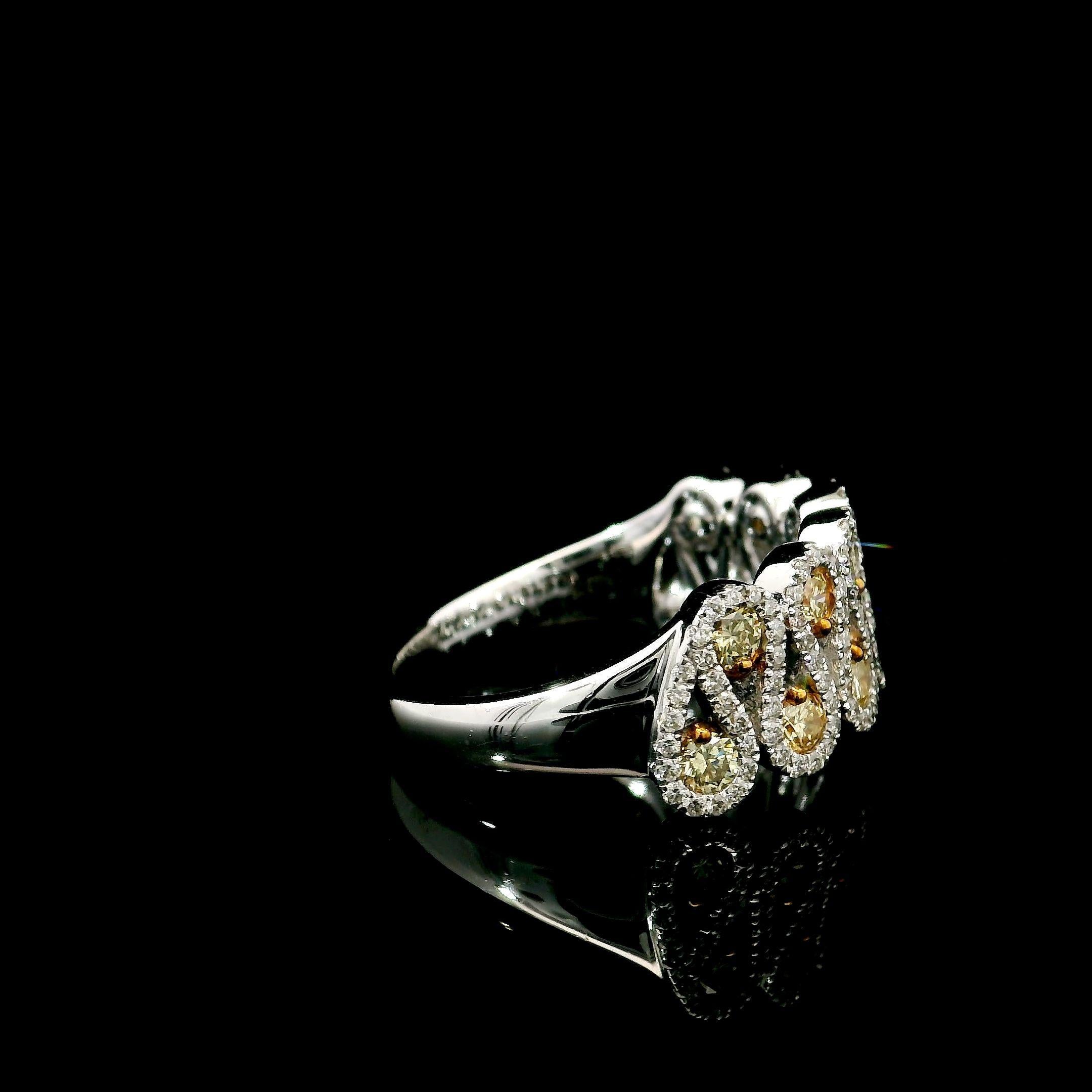 Yellow & White Diamond Eternity Ring For Sale 2