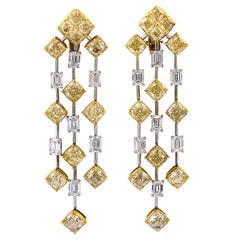 Spectra Fine Jewelry GIA Certified Yellow & White Diamond Chandelier Earrings