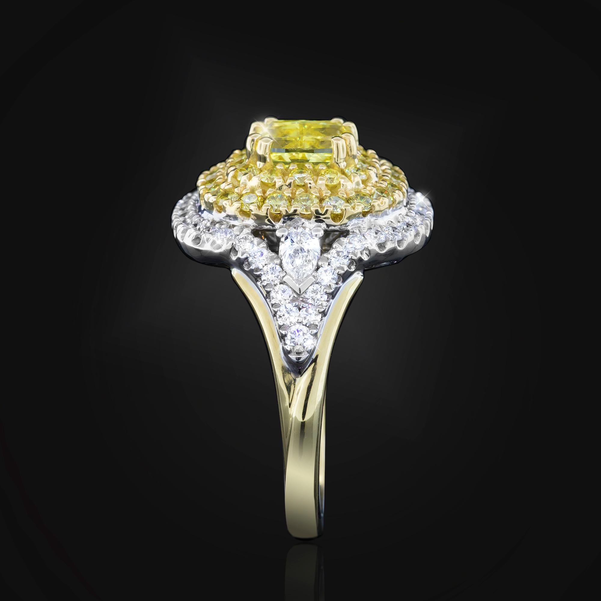 Bague à diamant jaune et blanc - A Gerard McCabe Amore Design Unisexe en vente