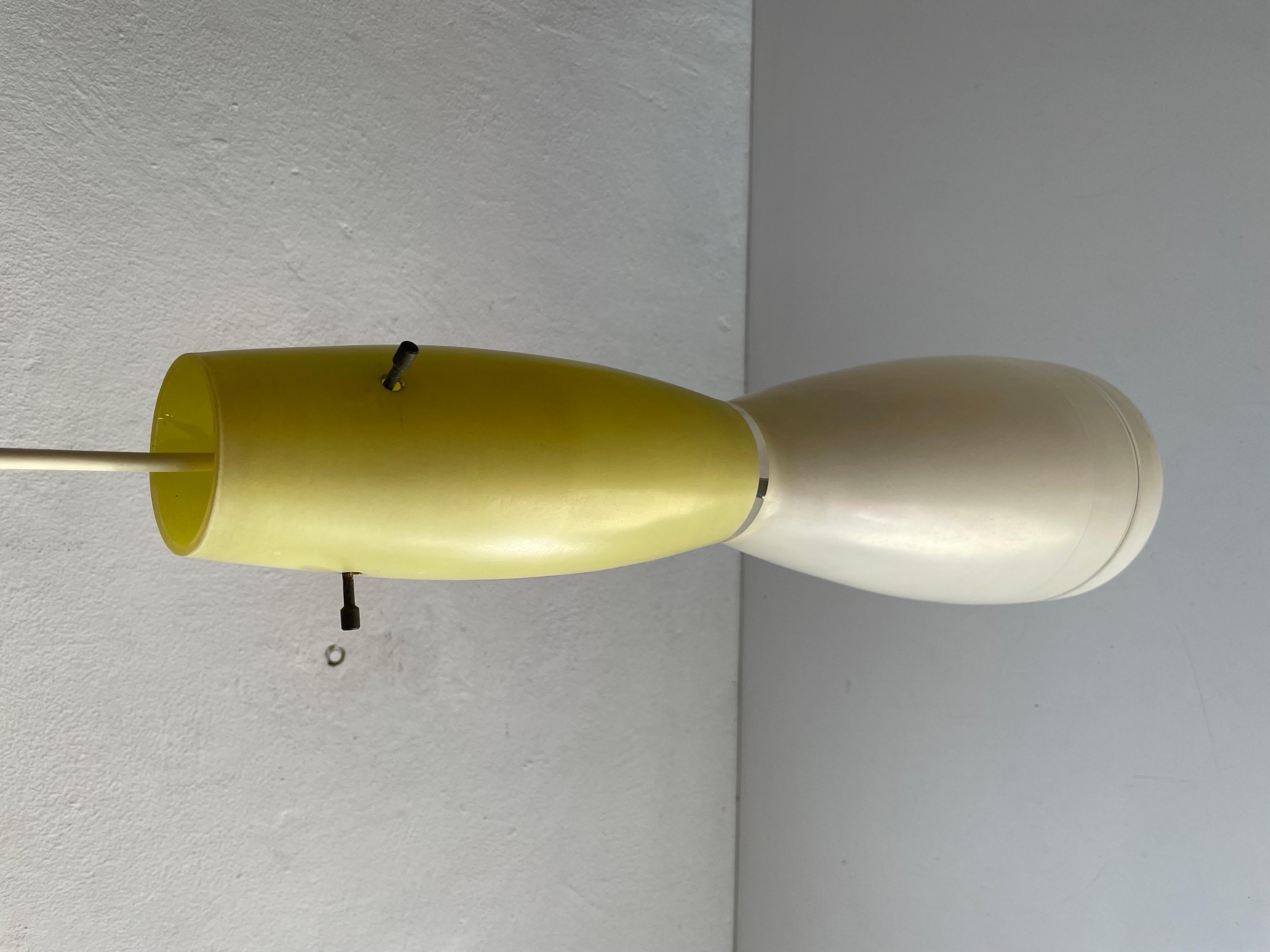 Yellow & White Glass Large Pendant Lamp, in Style of Vistosi, 1960s, Italy For Sale 4