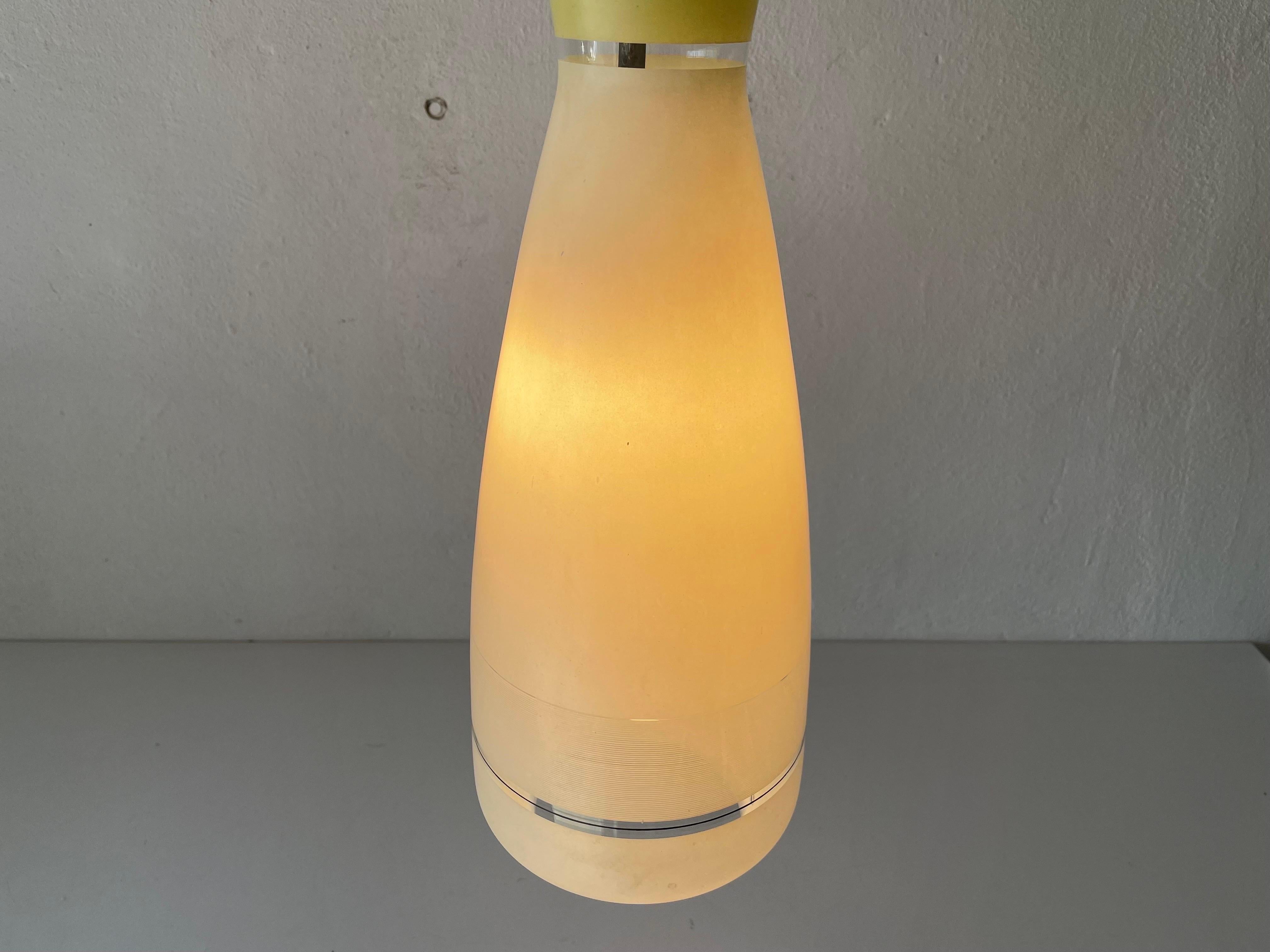 Yellow & White Glass Large Pendant Lamp, in Style of Vistosi, 1960s, Italy For Sale 6
