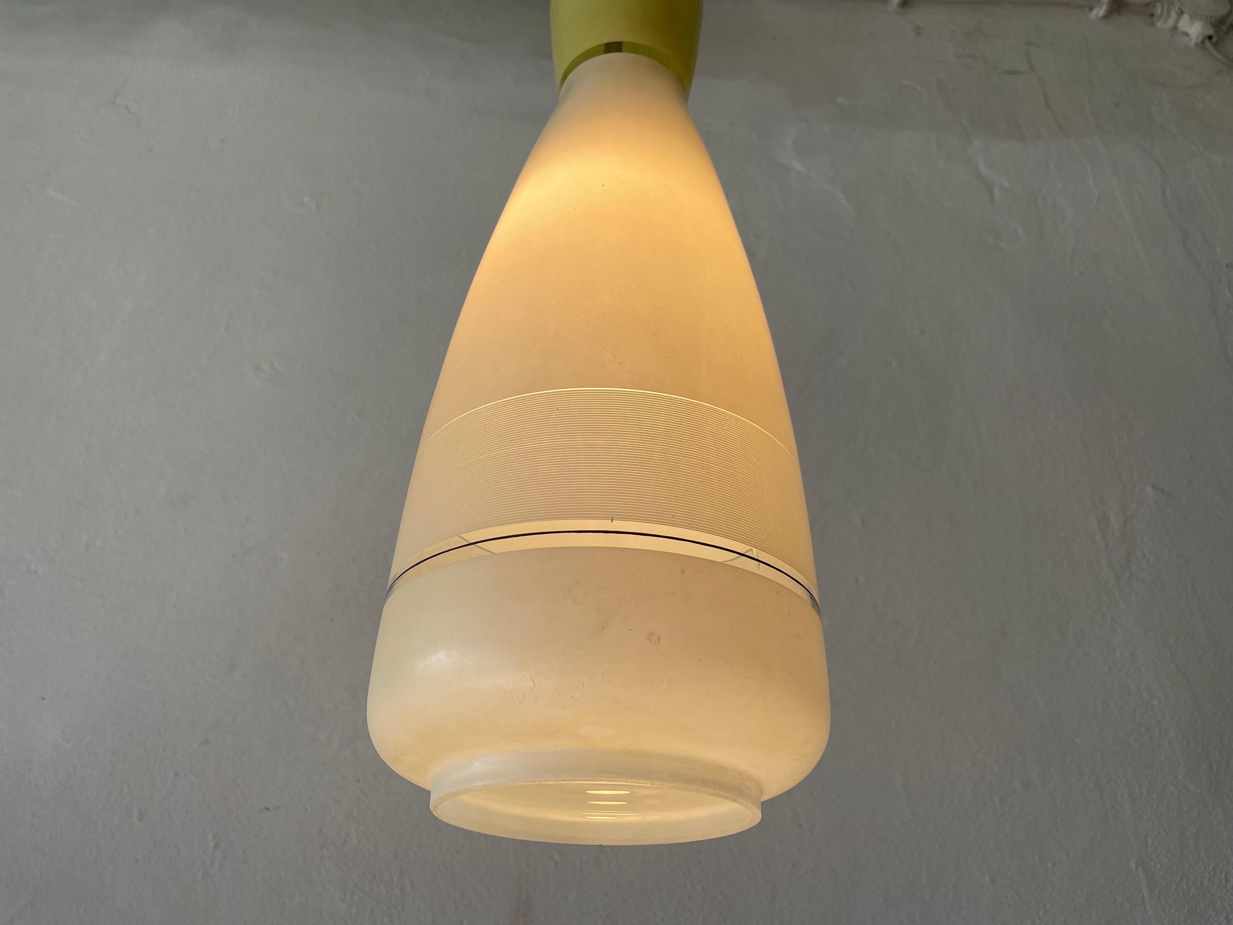 Yellow & White Glass Large Pendant Lamp, in Style of Vistosi, 1960s, Italy For Sale 7