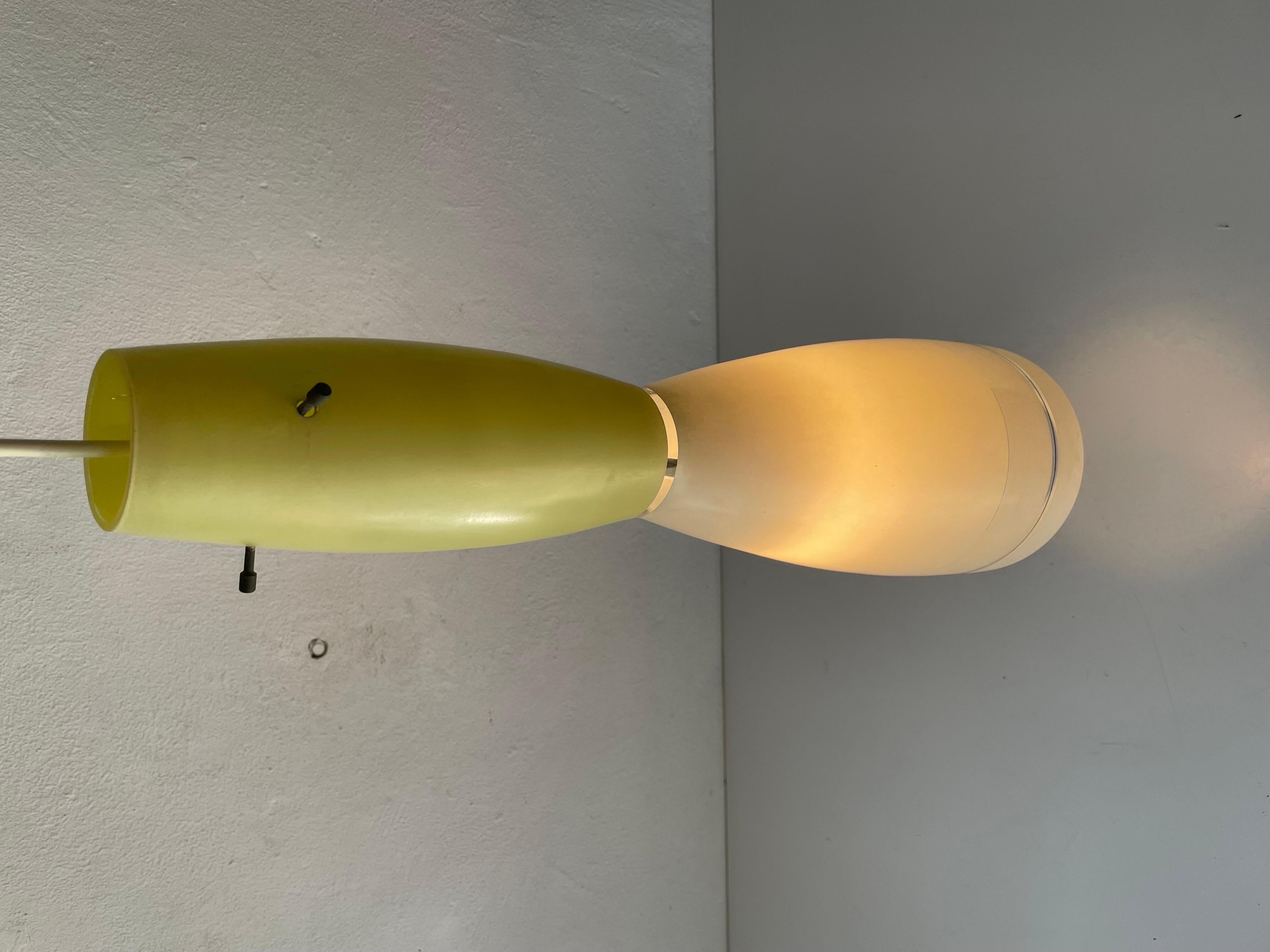 Yellow & White Glass Large Pendant Lamp, in Style of Vistosi, 1960s, Italy For Sale 7
