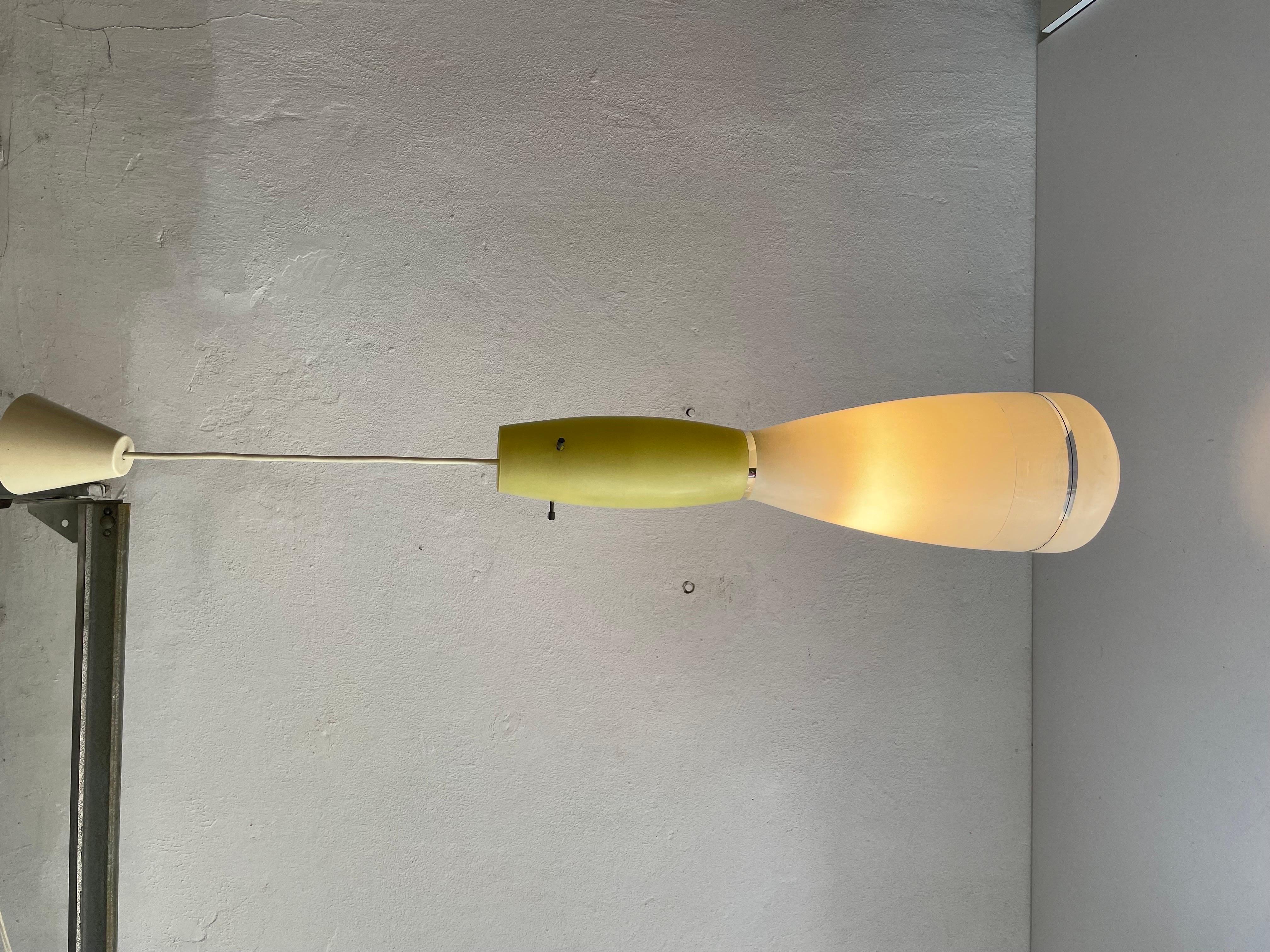 Yellow & White Glass Large Pendant Lamp, in Style of Vistosi, 1960s, Italy For Sale 9