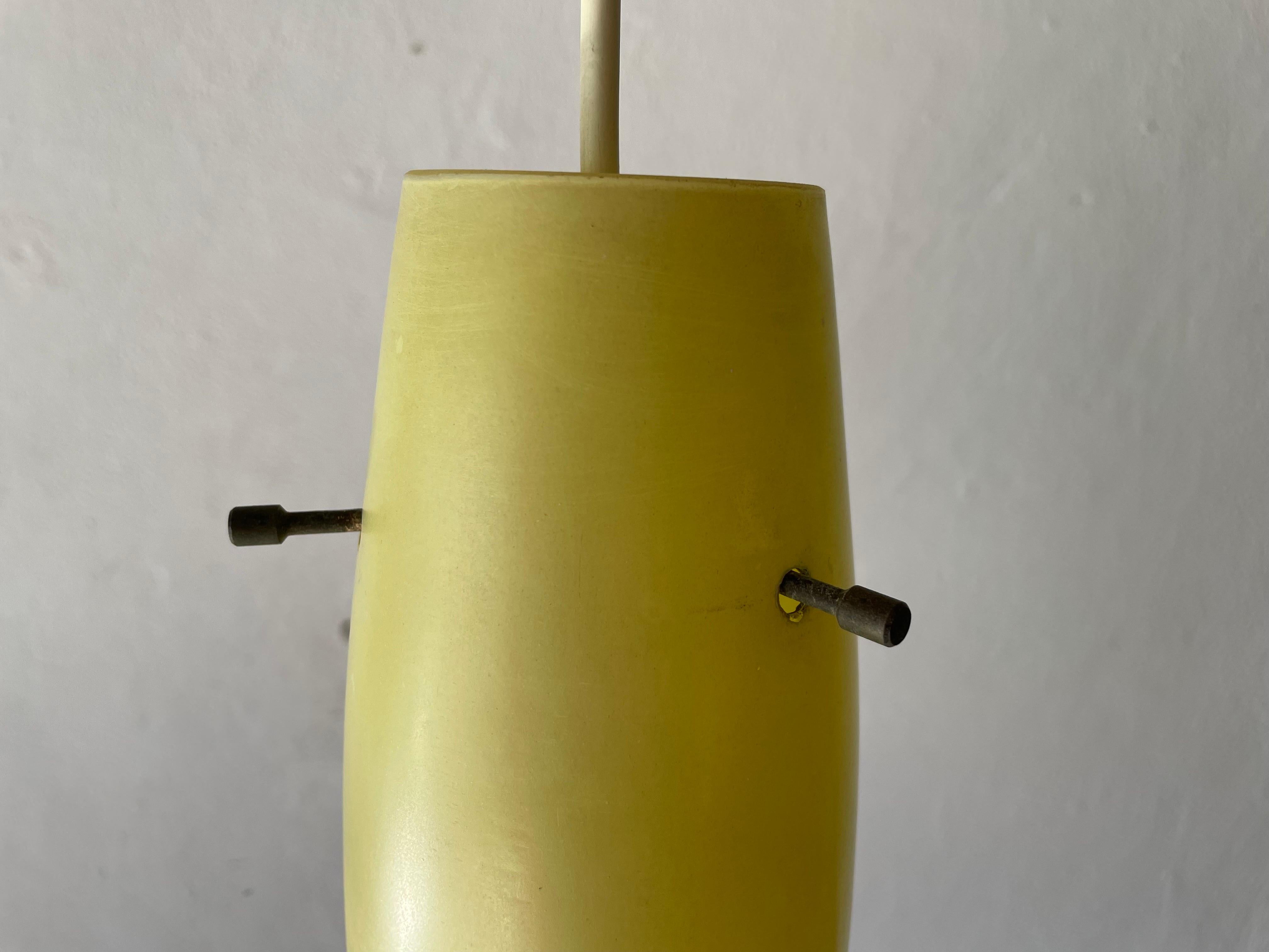 Italian Yellow & White Glass Large Pendant Lamp, in Style of Vistosi, 1960s, Italy For Sale