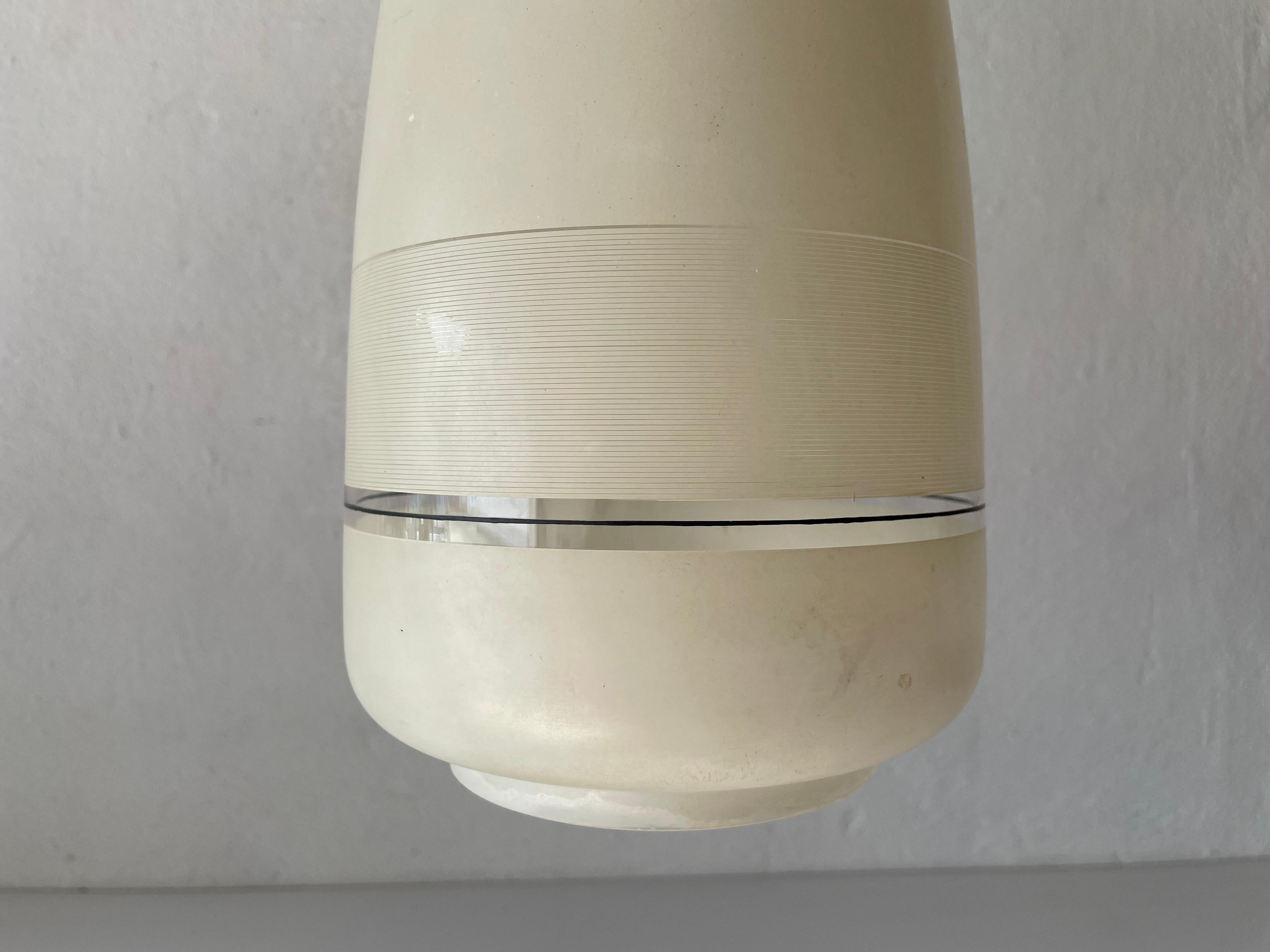 Yellow & White Glass Large Pendant Lamp, in Style of Vistosi, 1960s, Italy In Fair Condition For Sale In Hagenbach, DE