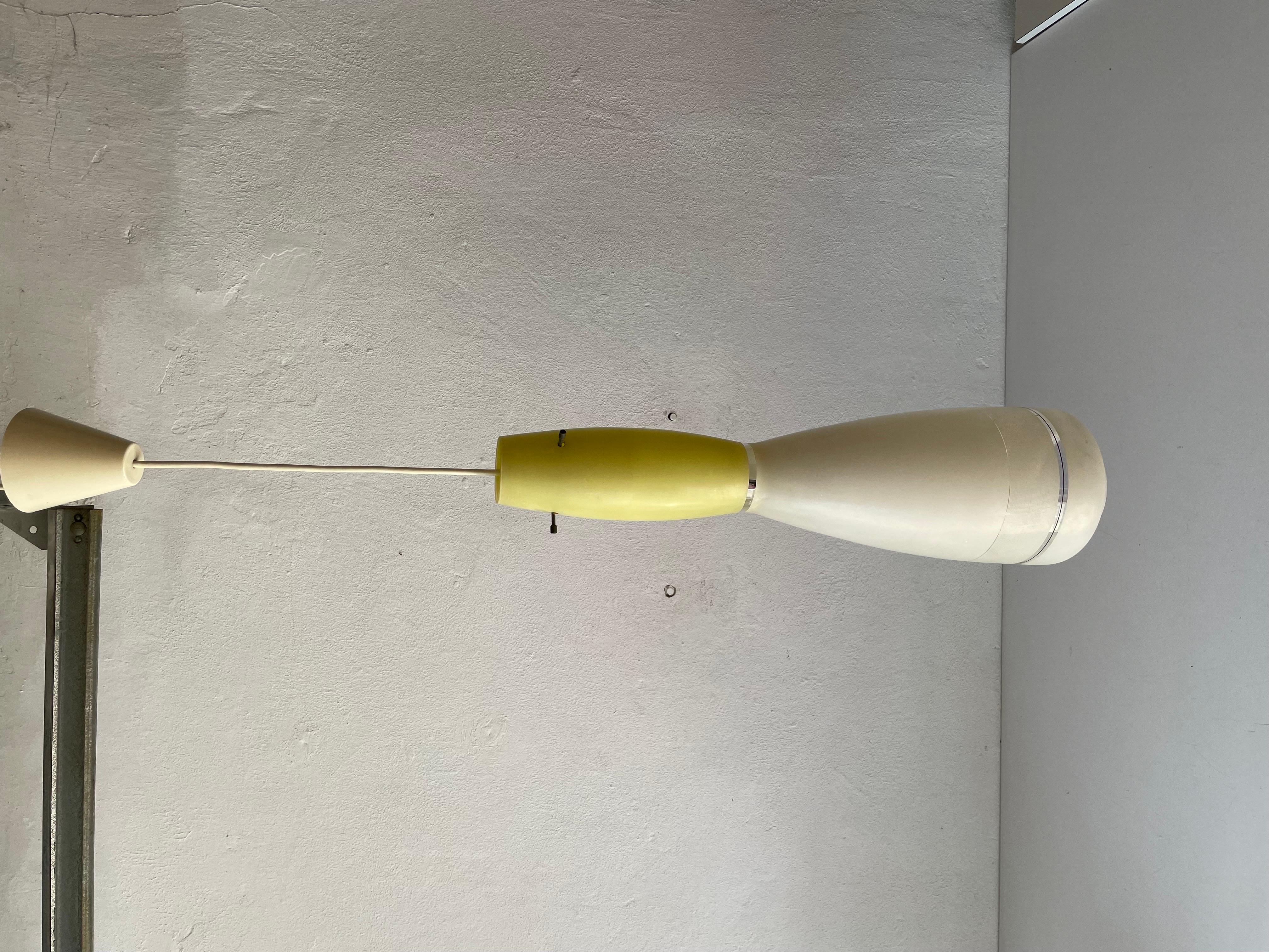 Yellow & White Glass Large Pendant Lamp, in Style of Vistosi, 1960s, Italy For Sale 1