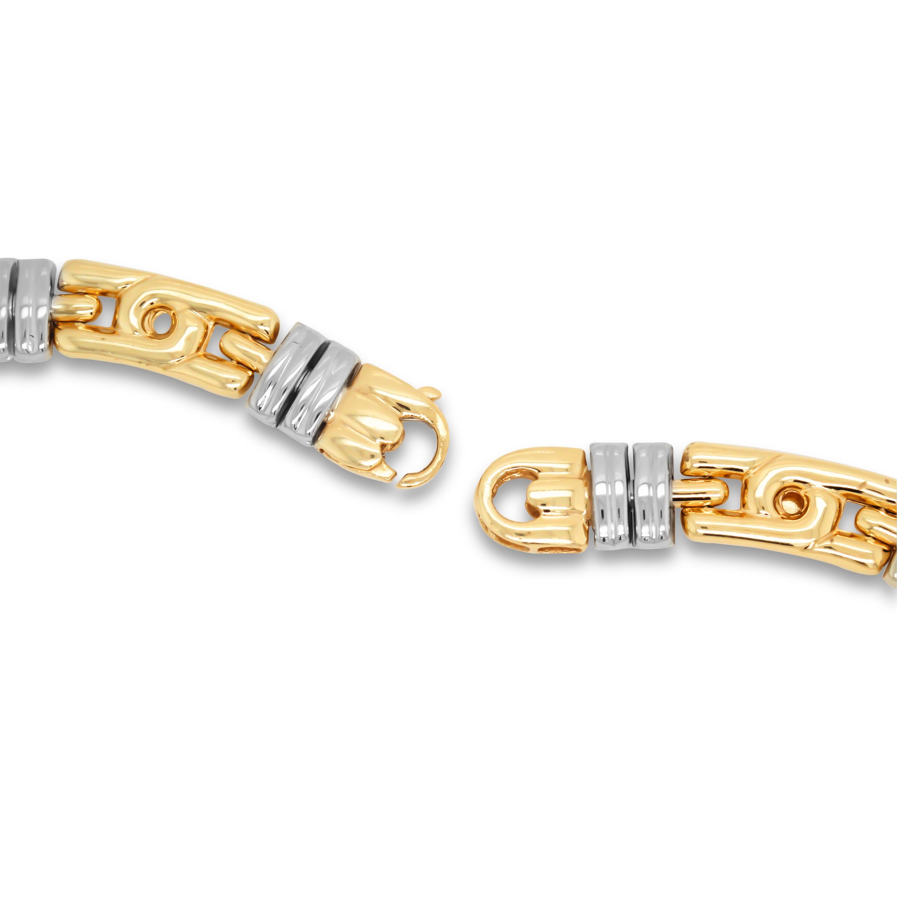 Contemporary Yellow White Gold and Diamond Choker Link Necklace