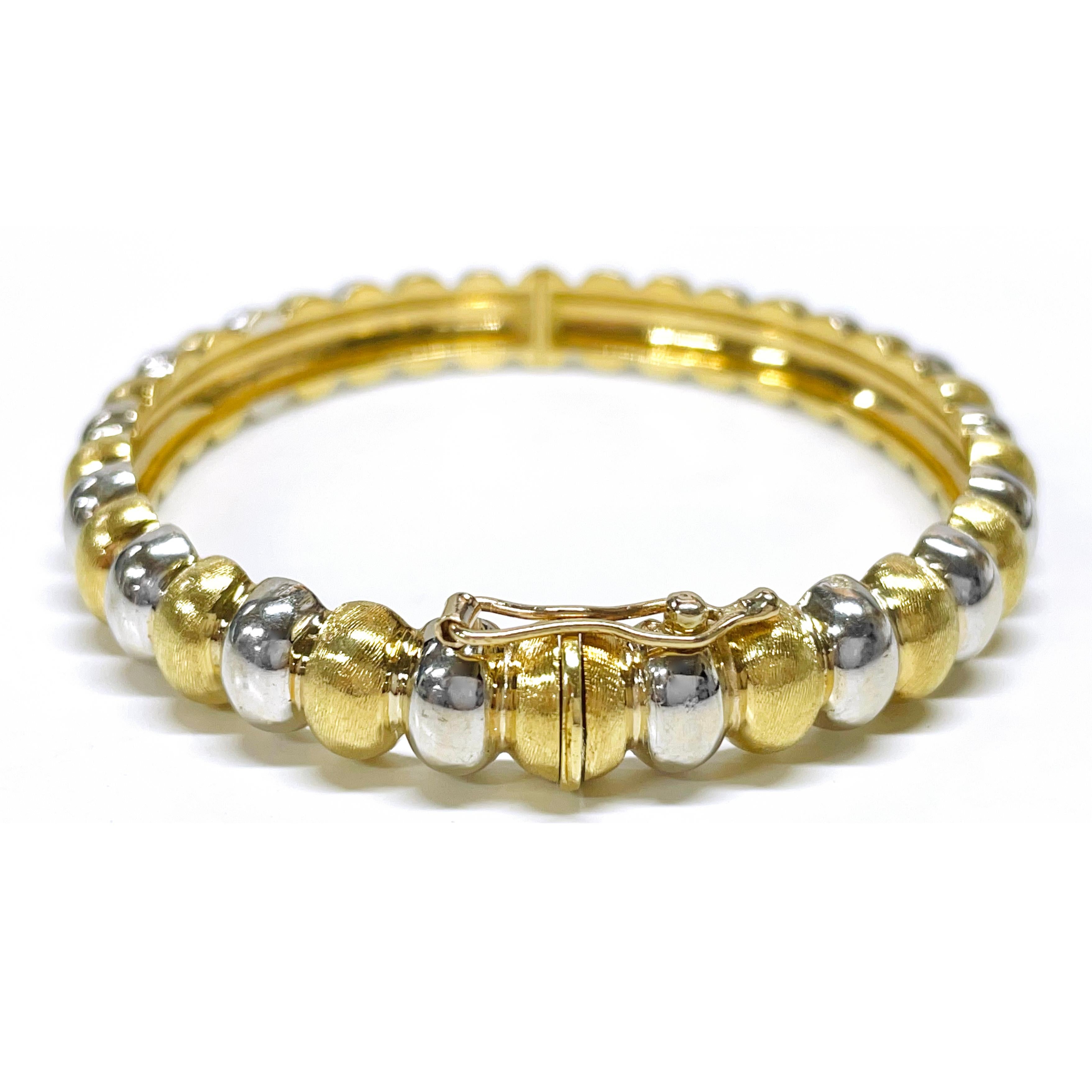 mixed white and yellow gold bracelets