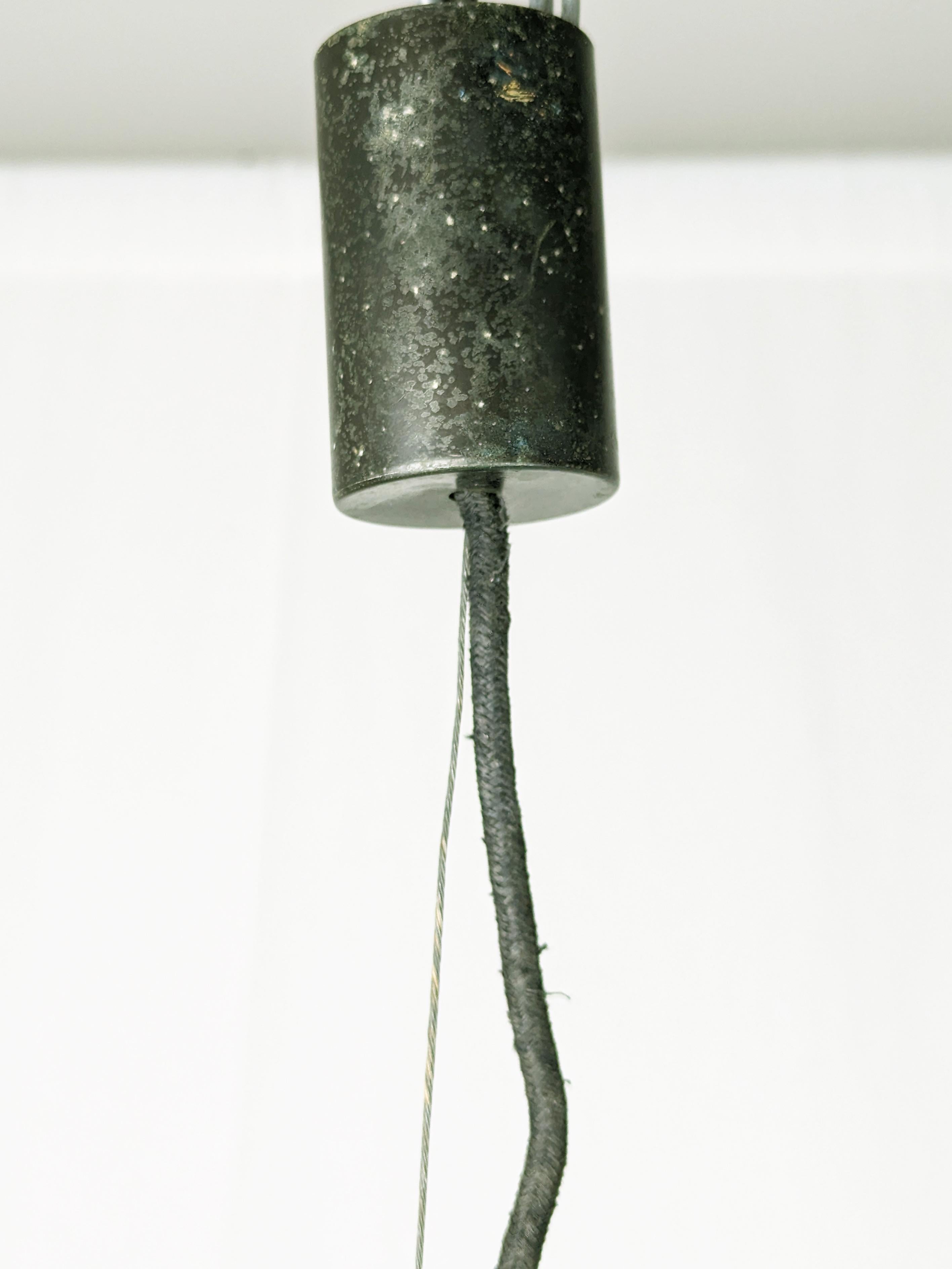 Yellow & White Murano Glass Pendant Lamp by A. Pianon for Vistosi, 1960s In Good Condition For Sale In Varese, Lombardia