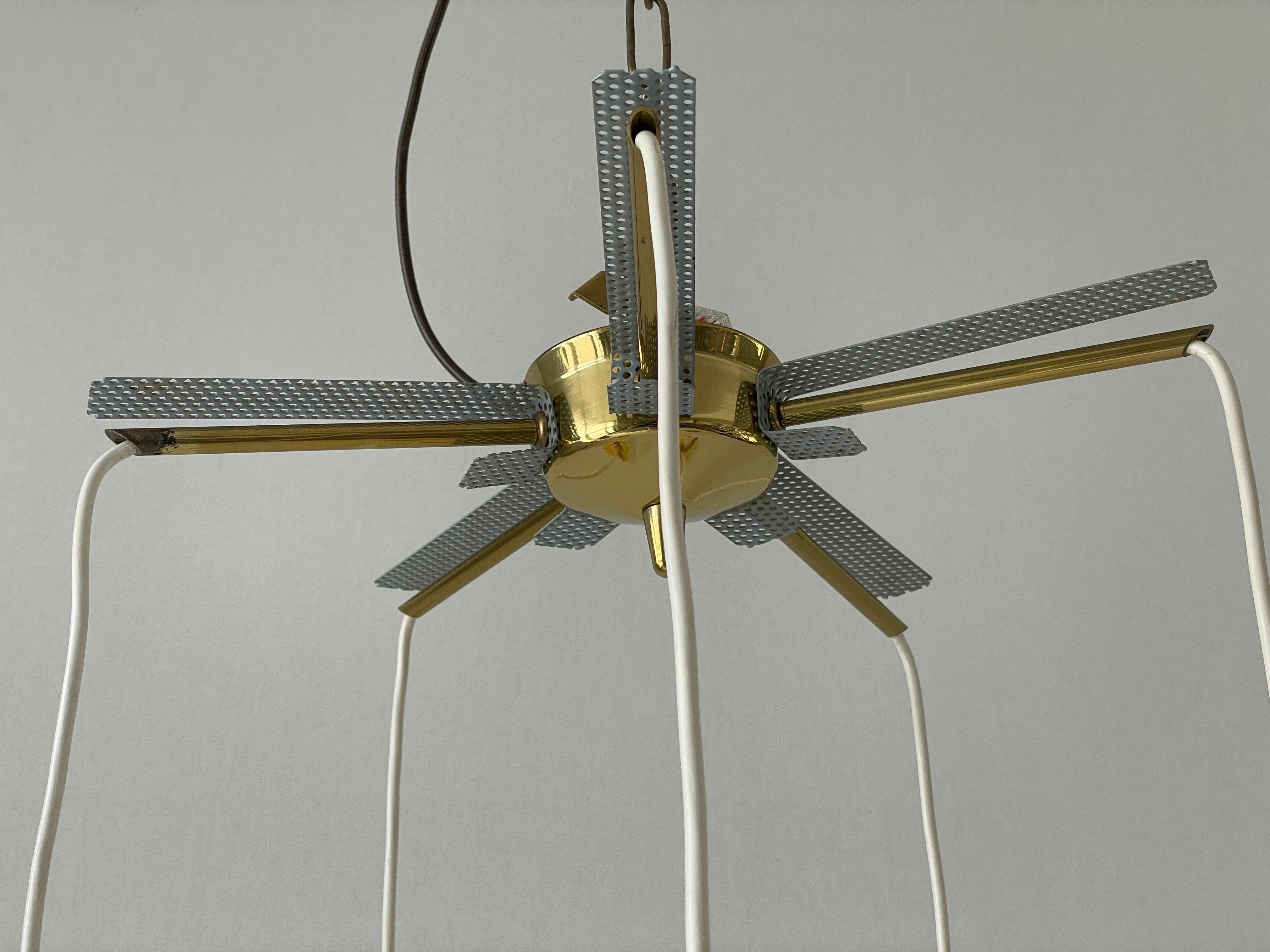 Gelb-weißer 5-Schirm-Kronleuchter aus Plexiglas von Schmelzer Leuchten, 1950er Jahre, Deutschland im Angebot 2