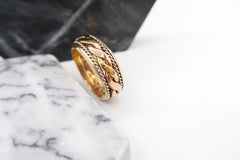 Yellow White Rose Gold Braid and Rope All Rounder Band Ring