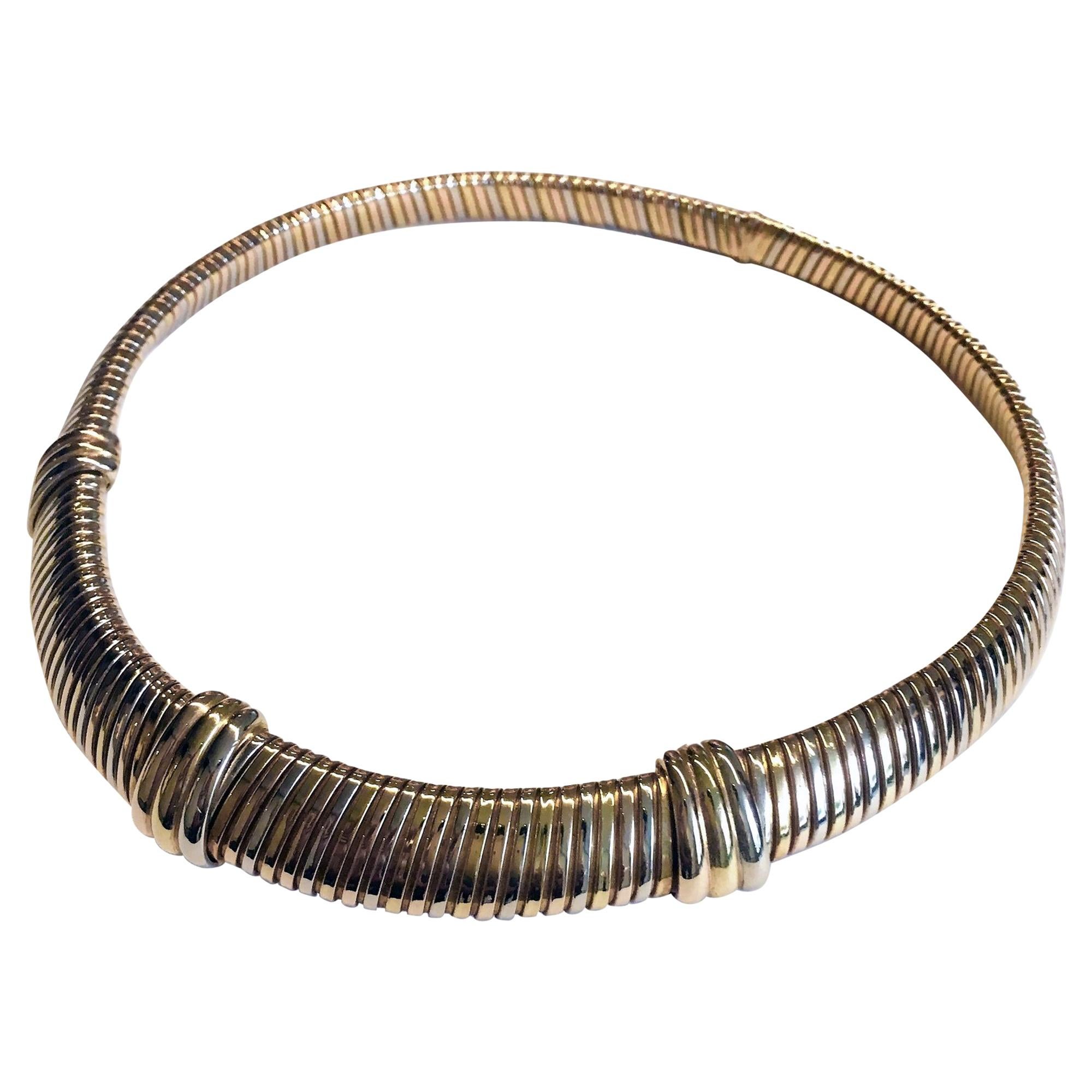 Yellow, White, Rose Gold Tubogas Cartier Trinity Necklace For Sale