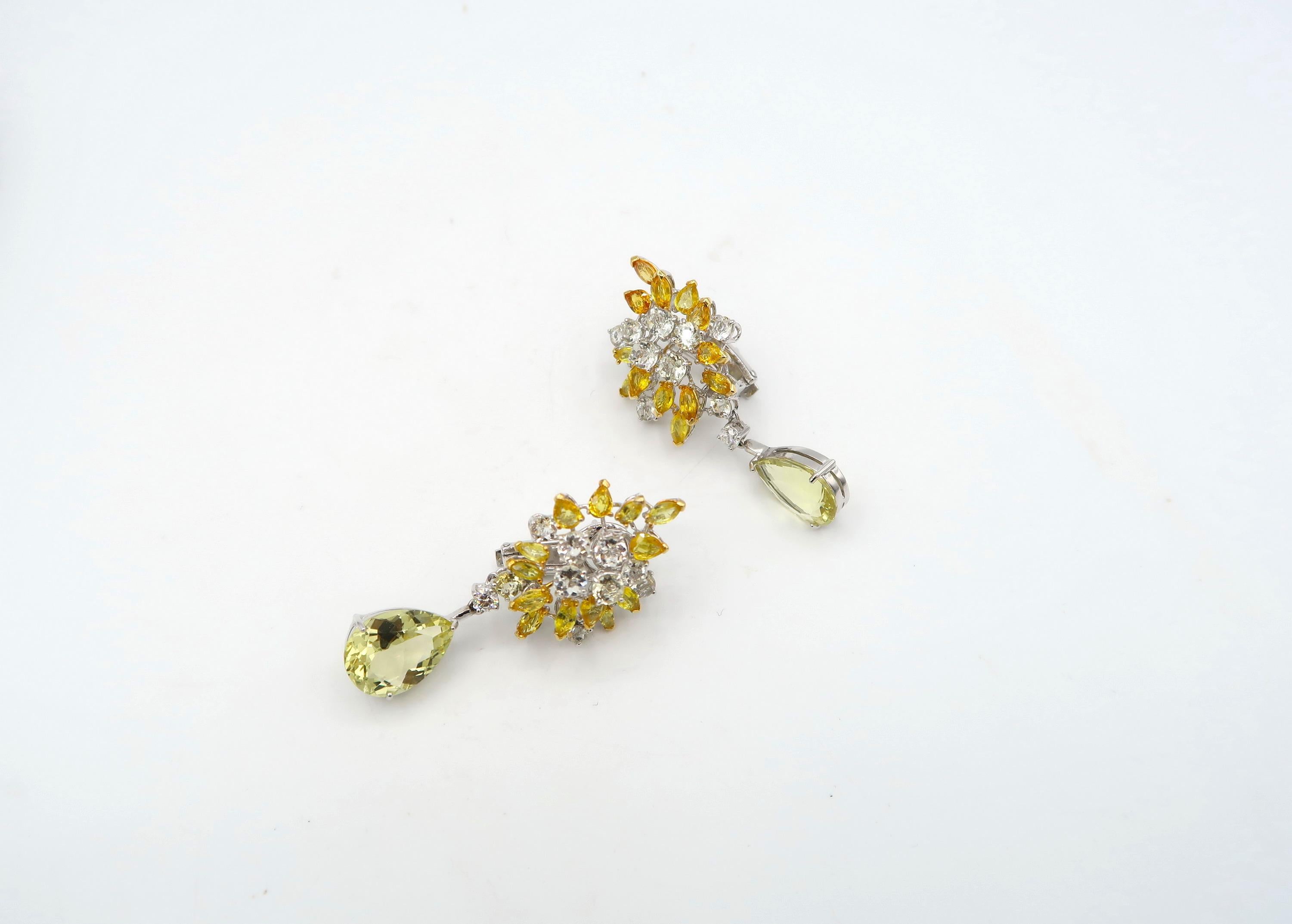 white sapphire earrings