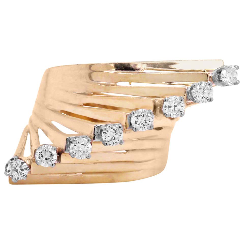 L Diamond 14 Karat Two-Tone Yellow and White Gold Diamond Initial L Ring For Sale ...