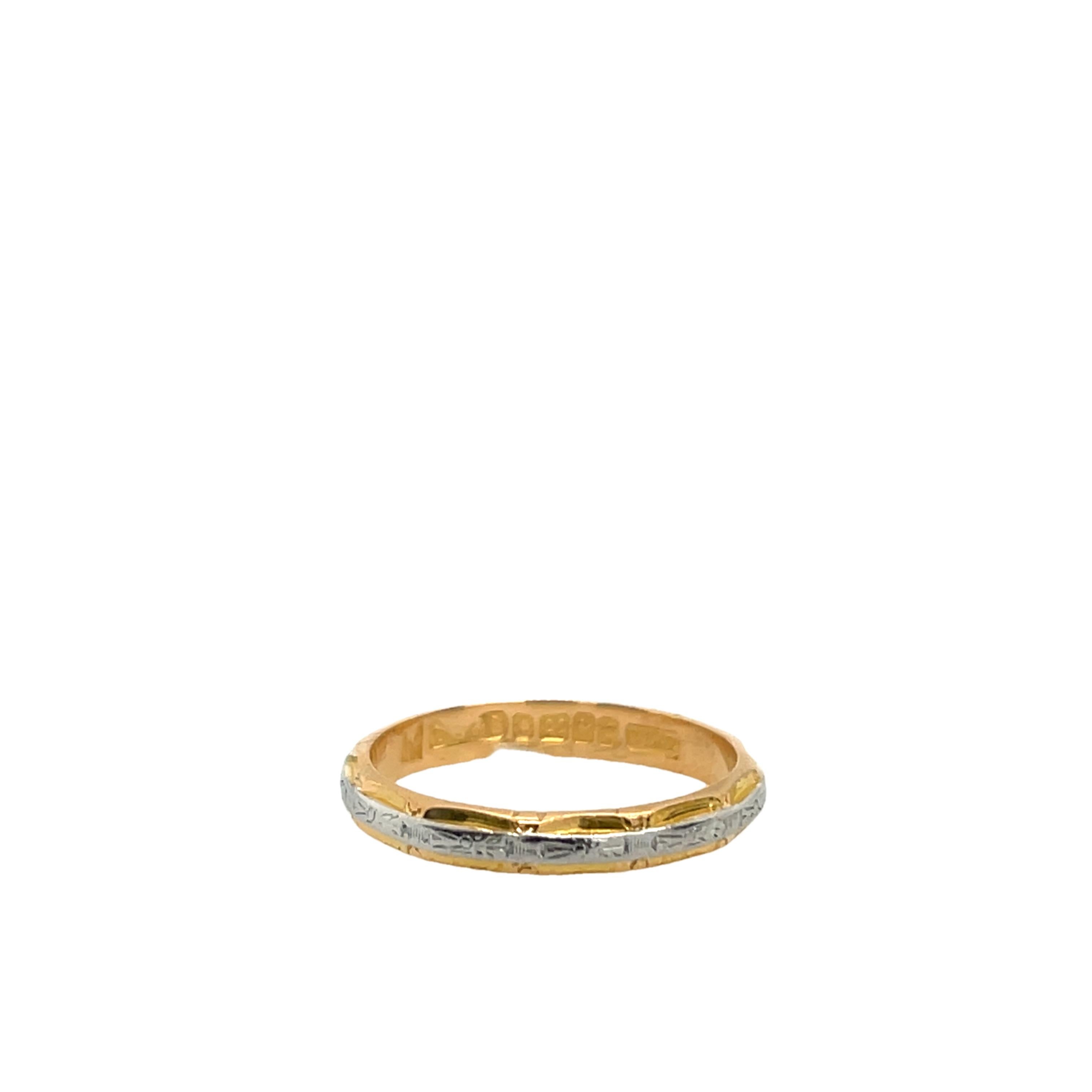 da uomo o donna Fede nuziale da 22 ct con inserto in platino in vendita